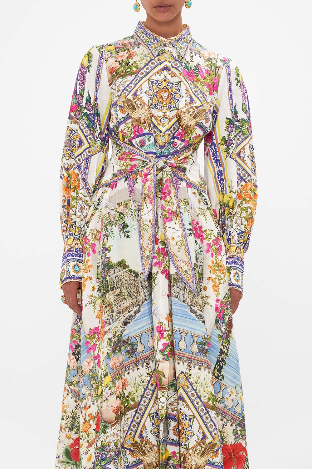 WAIST TIE SHIRT DRESS AMALFI AMORE