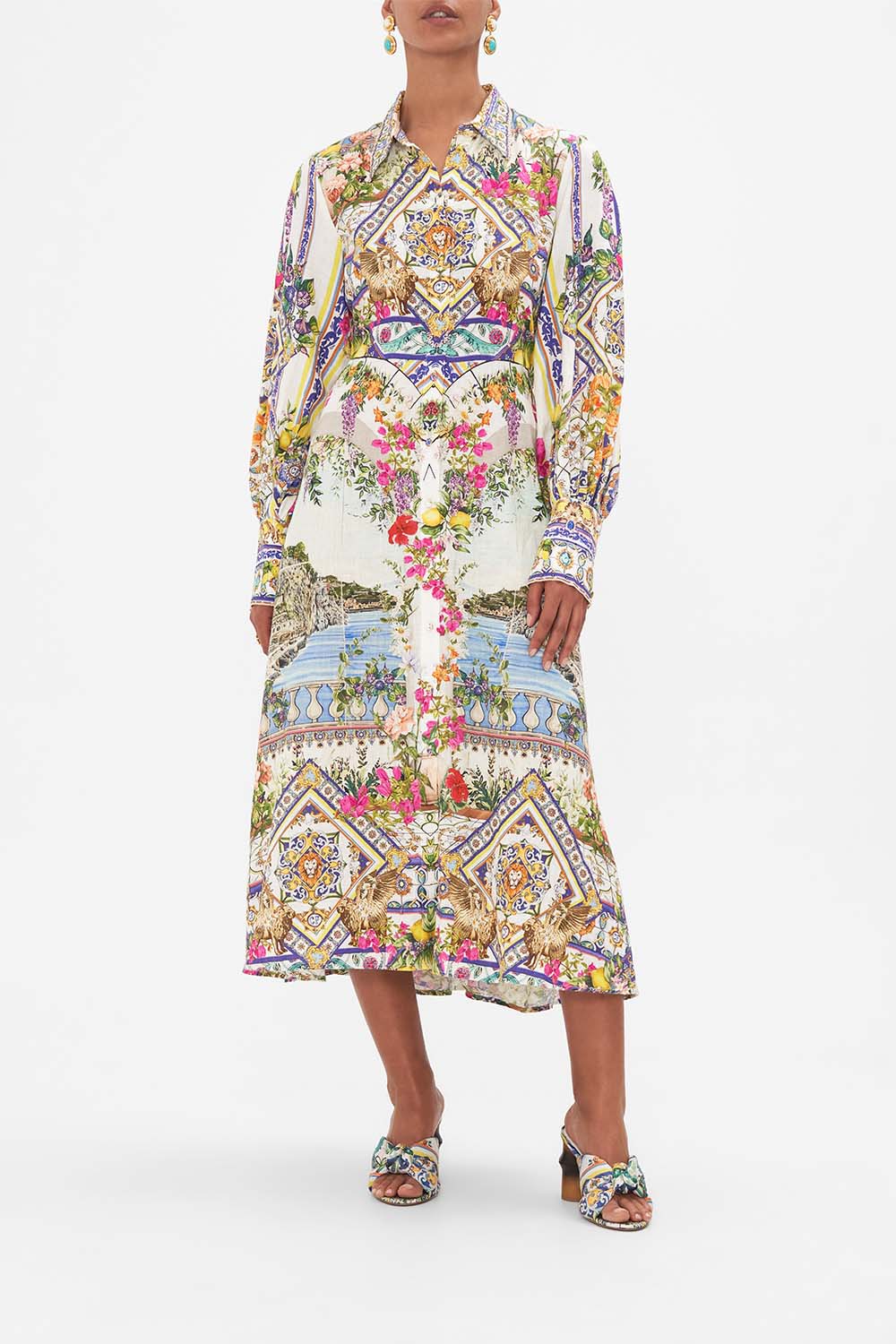 WAIST TIE SHIRT DRESS AMALFI AMORE