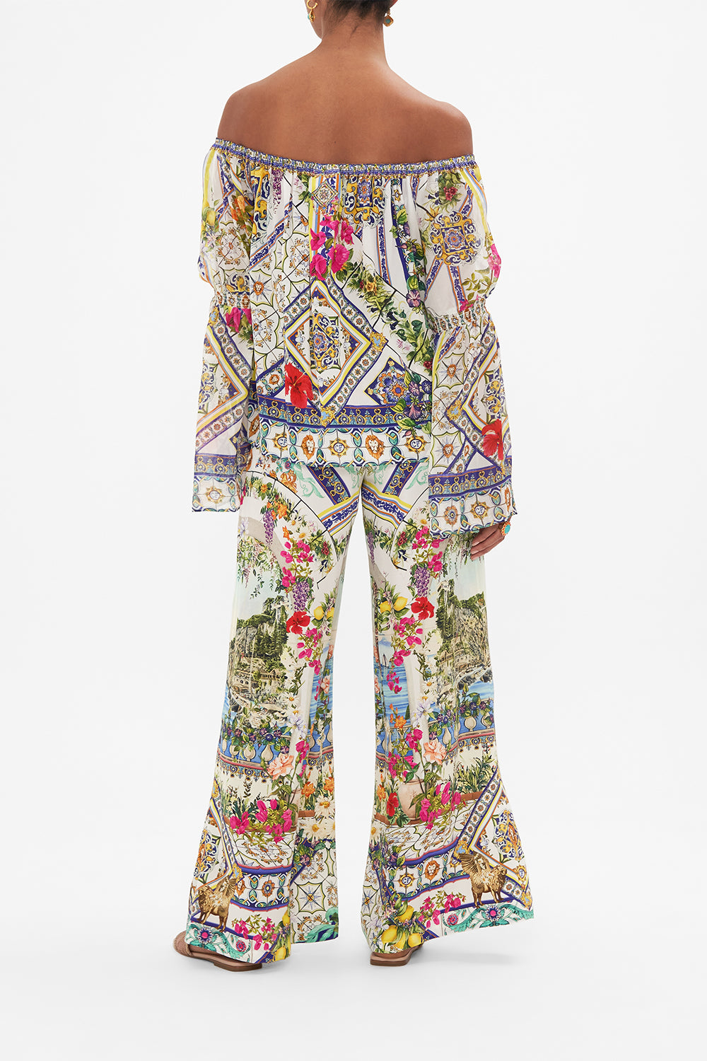 DROP SHOULDER BELL SLEEVE TOP AMALFI AMORE