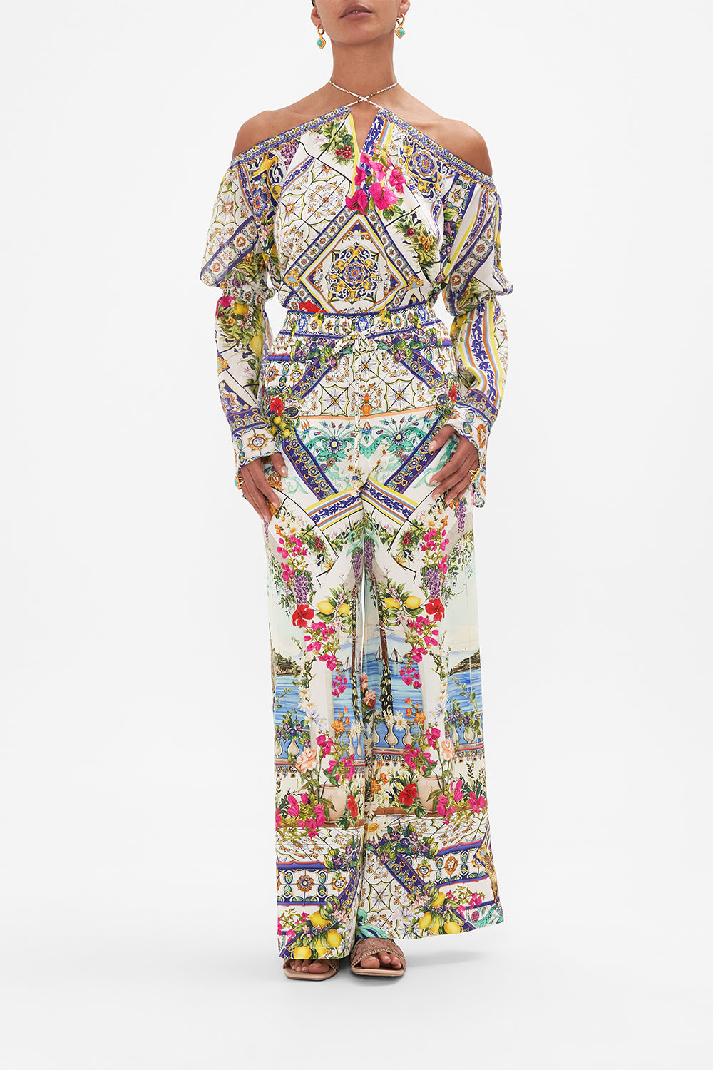 DROP SHOULDER BELL SLEEVE TOP AMALFI AMORE