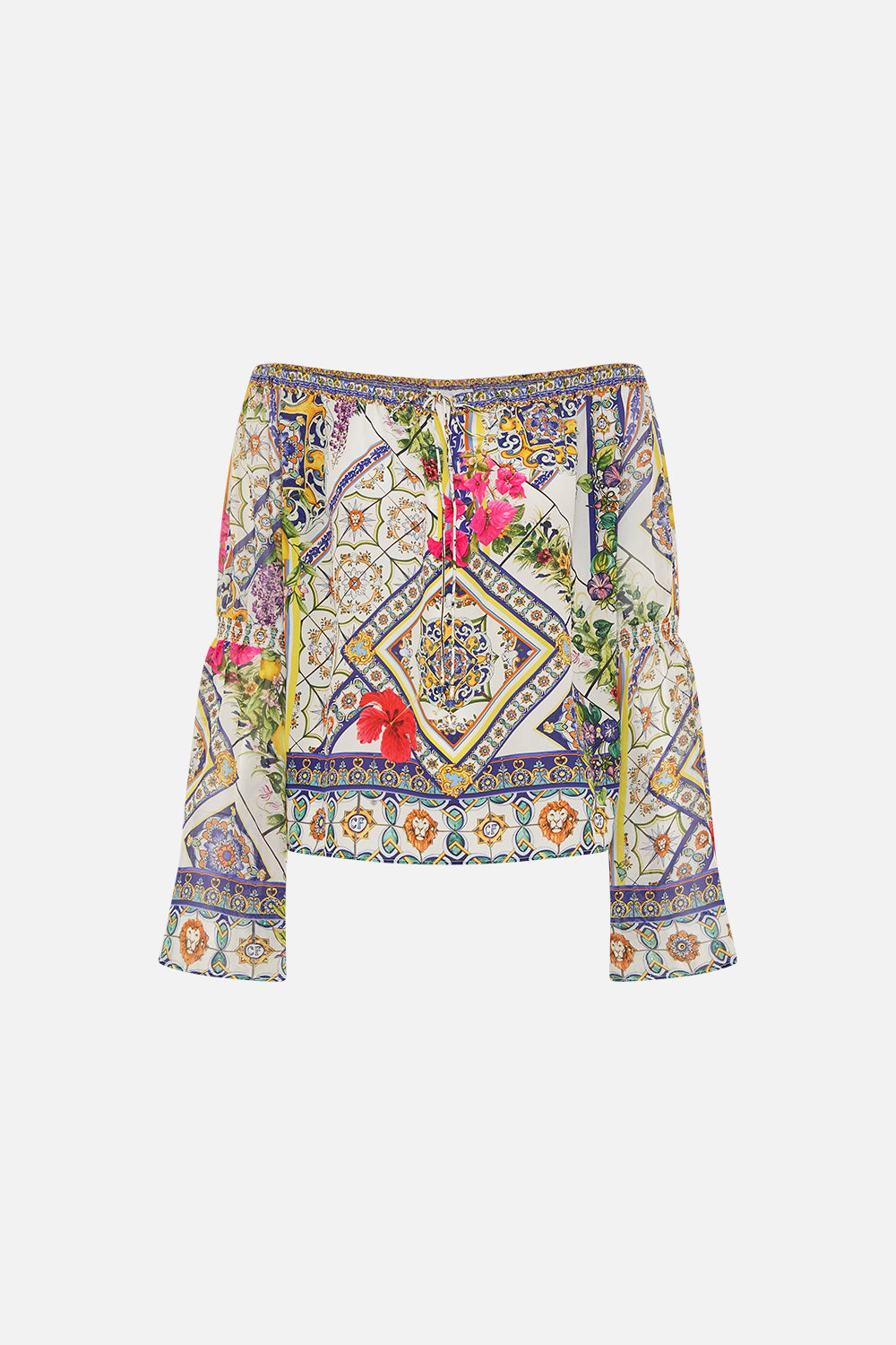 DROP SHOULDER BELL SLEEVE TOP AMALFI AMORE