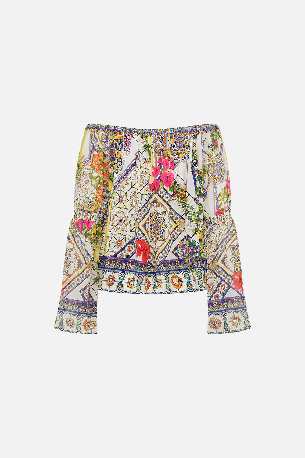 DROP SHOULDER BELL SLEEVE TOP AMALFI AMORE