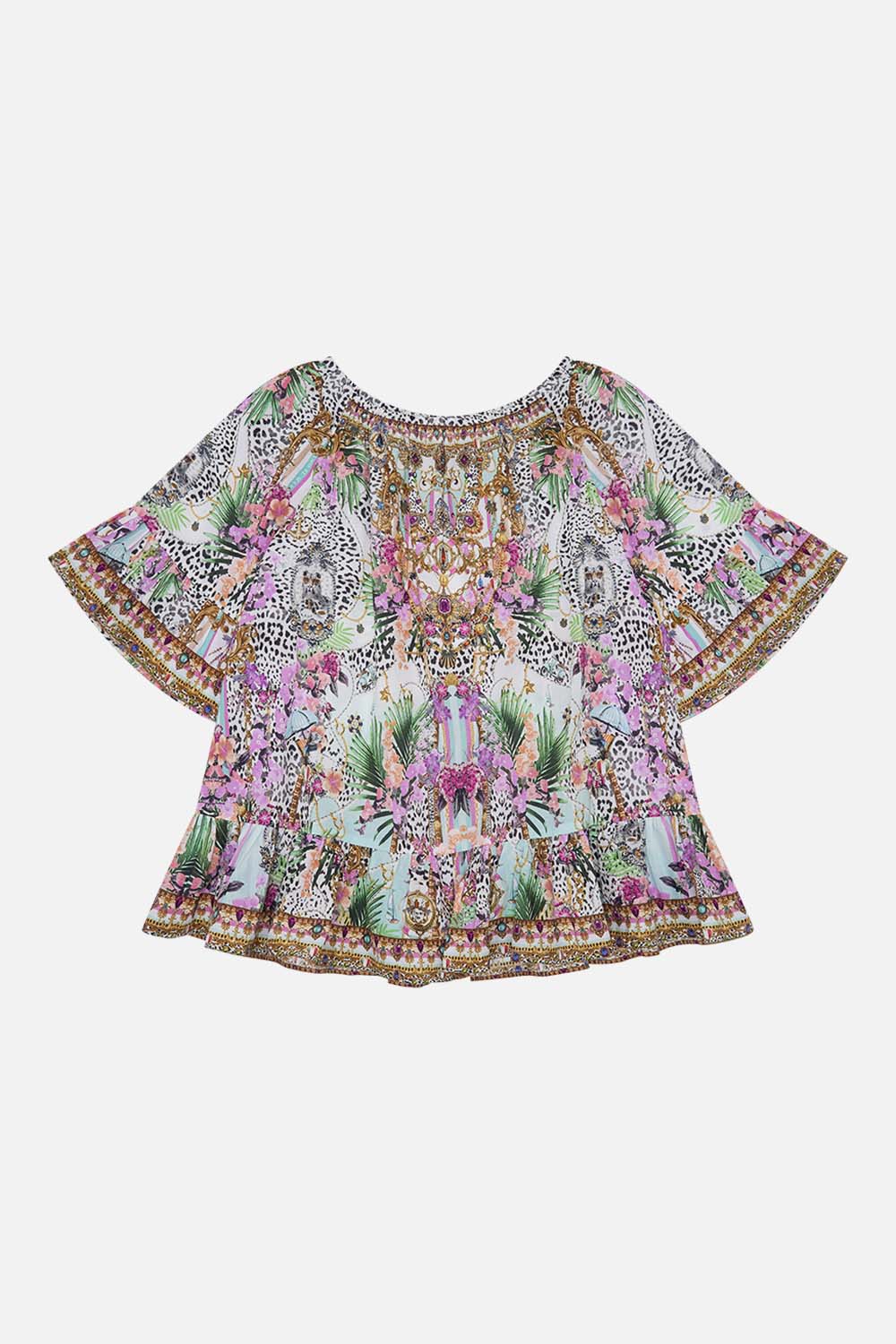 Product view of MILLA BY CAMILLA kids frill dress in Dear Amore Mio print