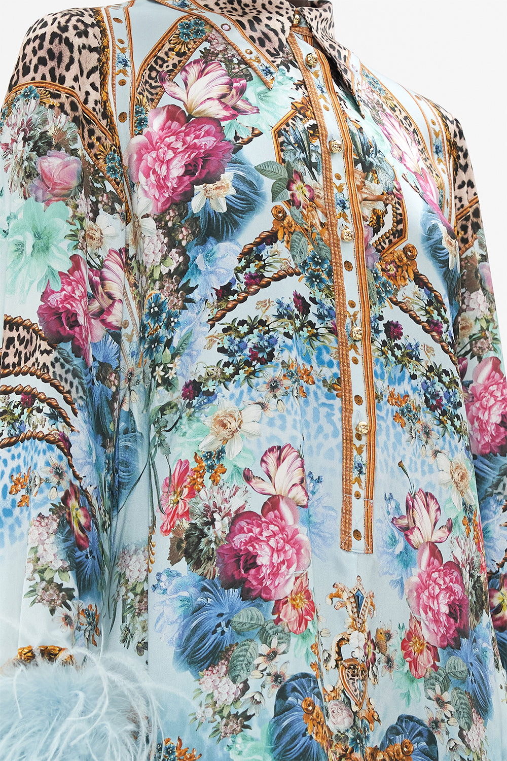 MINI SHIRT DRESS WITH FEATHERS LETTERS TO LEO