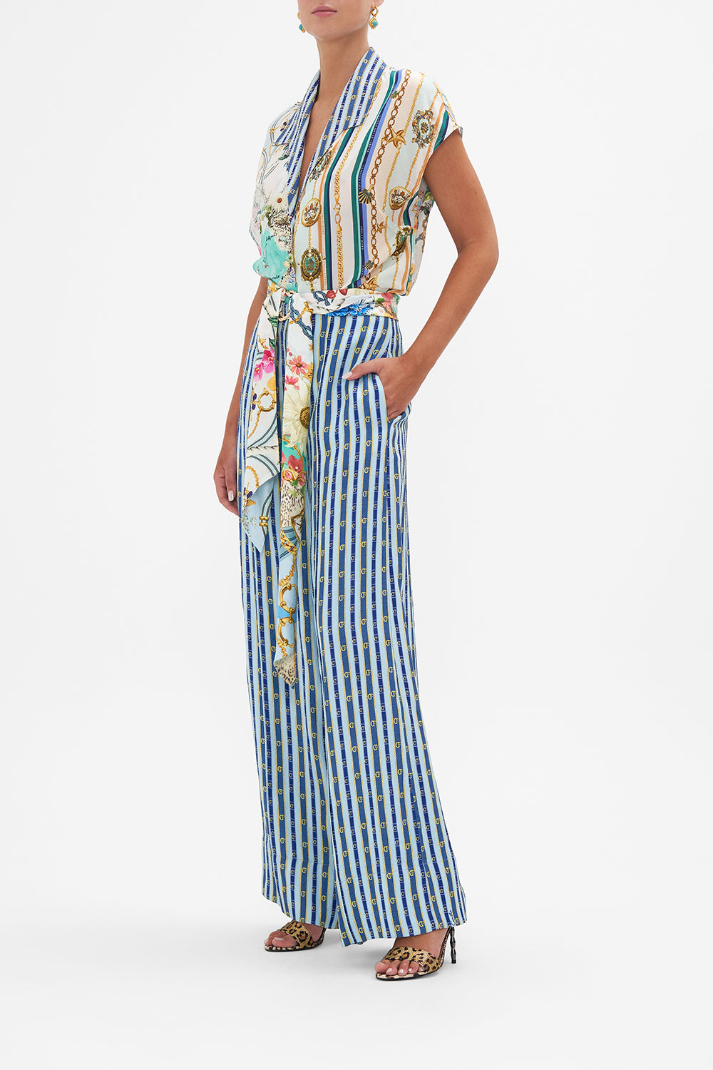 SCARF BELT WIDE LEG PANT AMALFI LULLABY