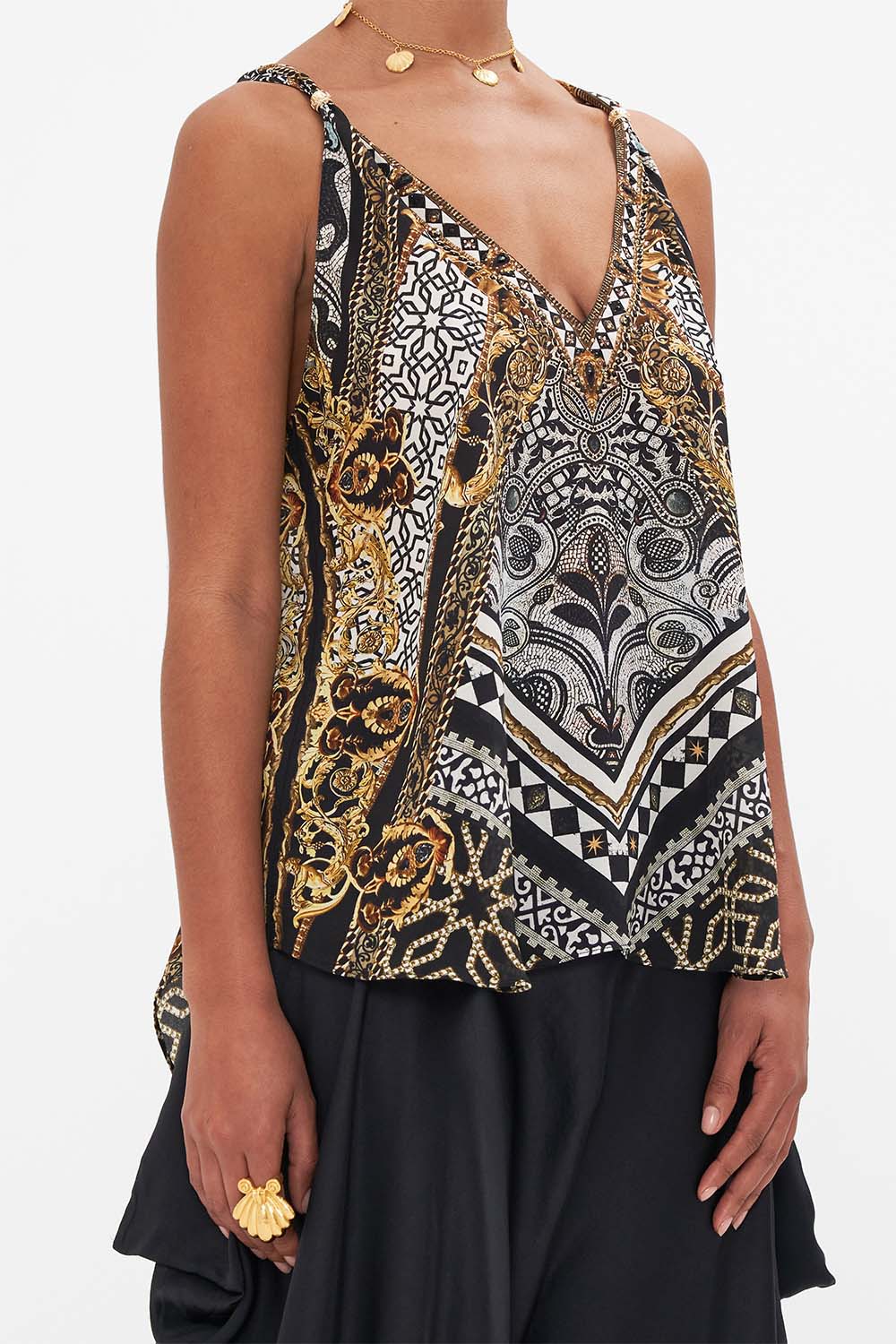 TANK TOP WITH STRAP BEAD DETAIL LOOK UP TESORO