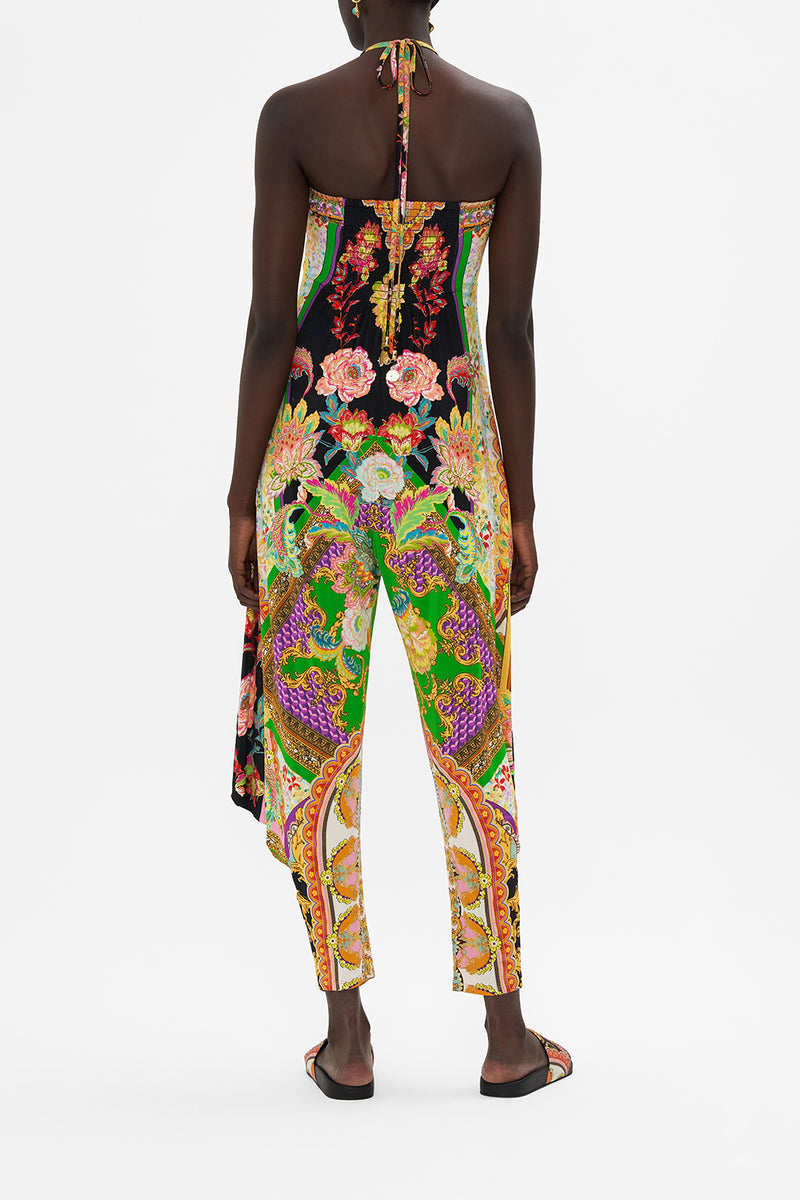 JERSEY DRAPED PANT JUMPSUIT WITH HARDWARE OASIS ORACLE