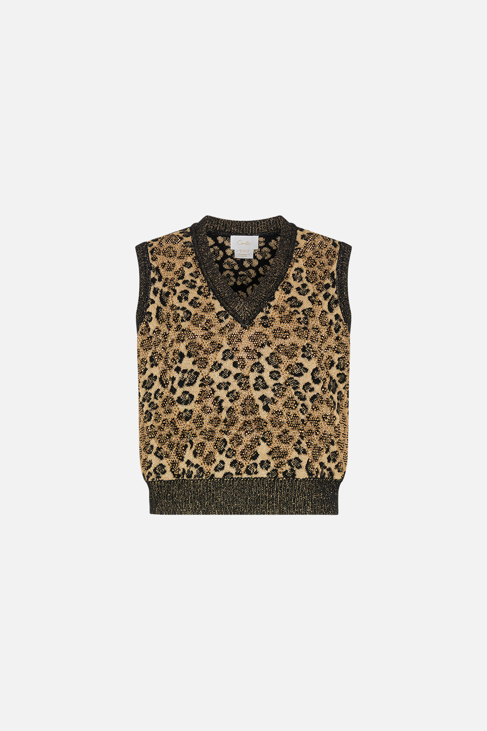 CROPPED JACQUARD KNIT VEST STANDING OVATION