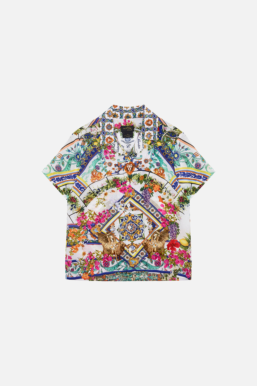 Product view of MILLA BY CAMILLA boys short sleeve shirt in Amalfi Amore print