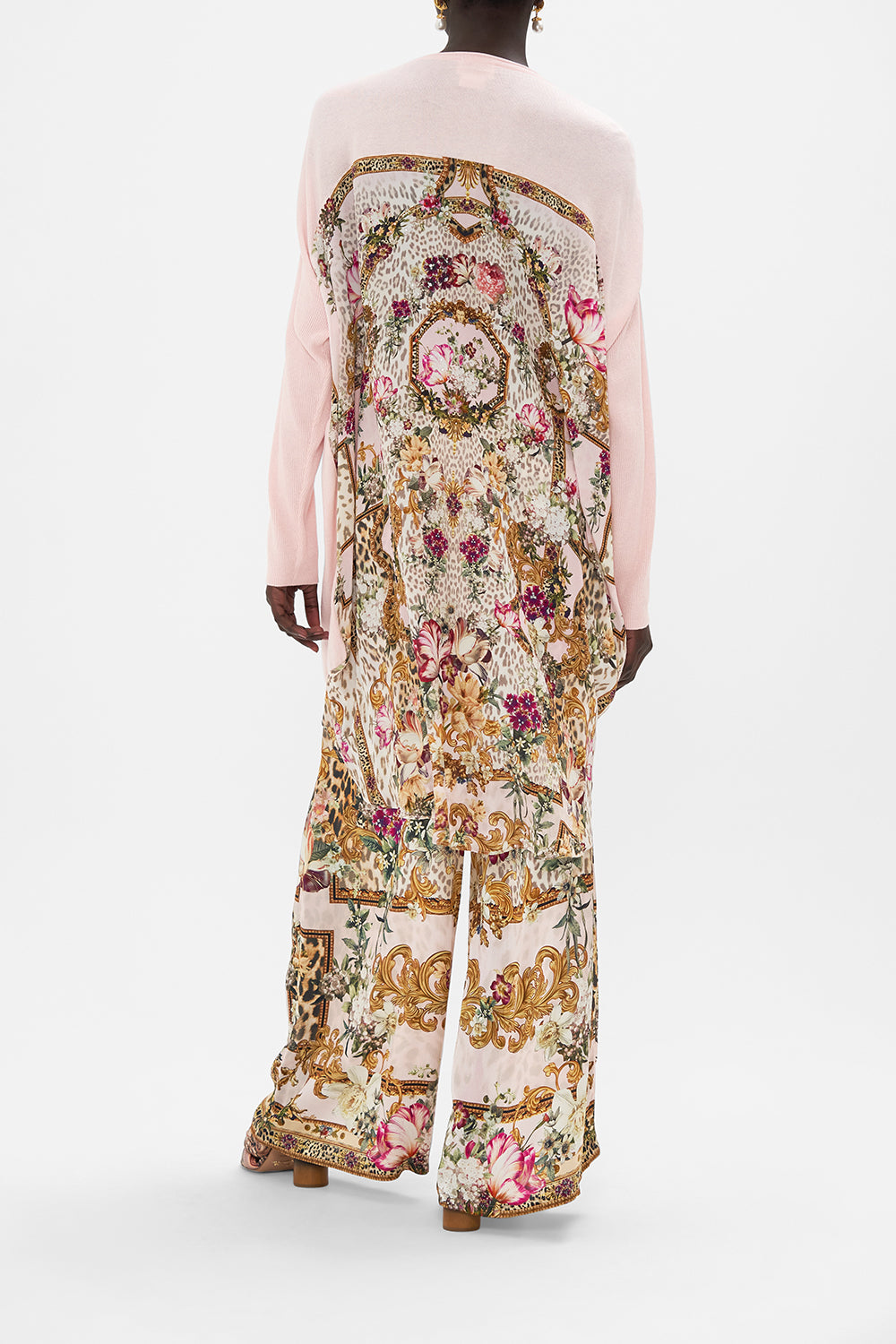 V NECK JUMPER WITH PRINT BACK BAMBINO BLISS