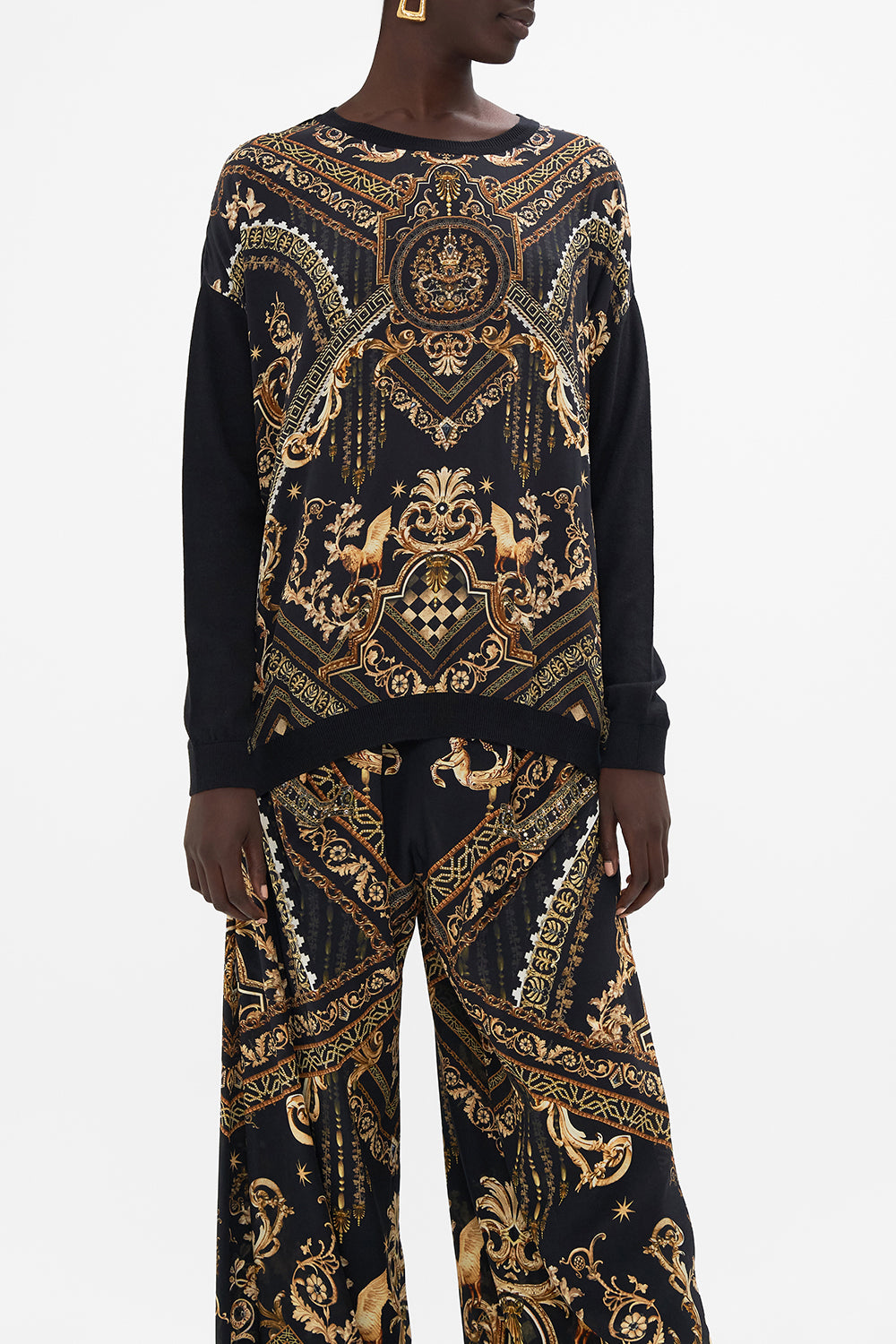 LONG SLEEVE JUMPER WITH PRINT FRONT DUOMO DYNASTY