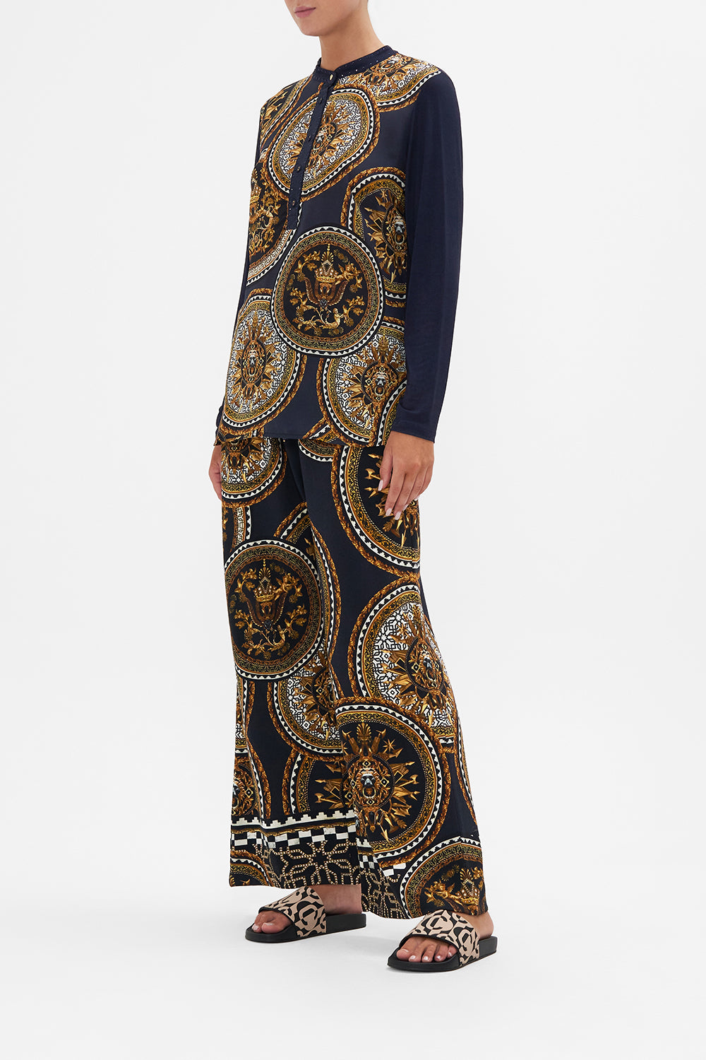 SPLICED HENLEY SHIRT DUOMO KALEIDO