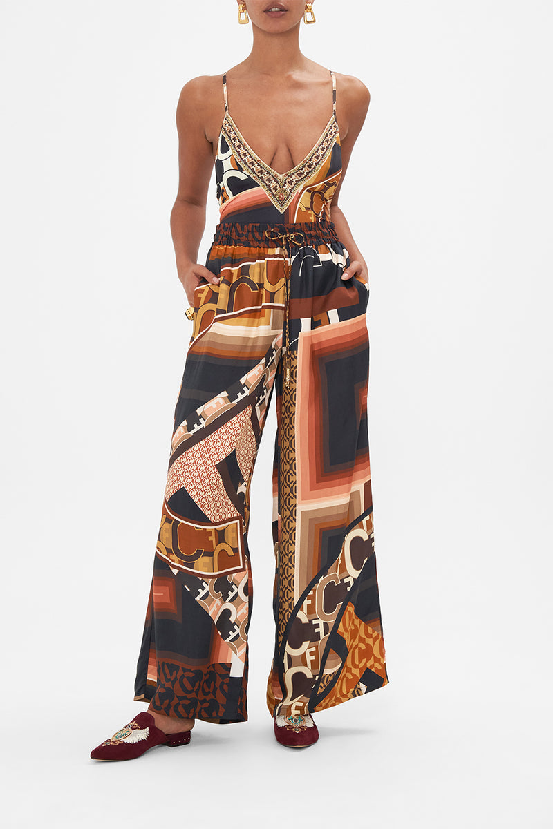 Camilladress One Button Straight Leg Faux Leather Pants main image 1