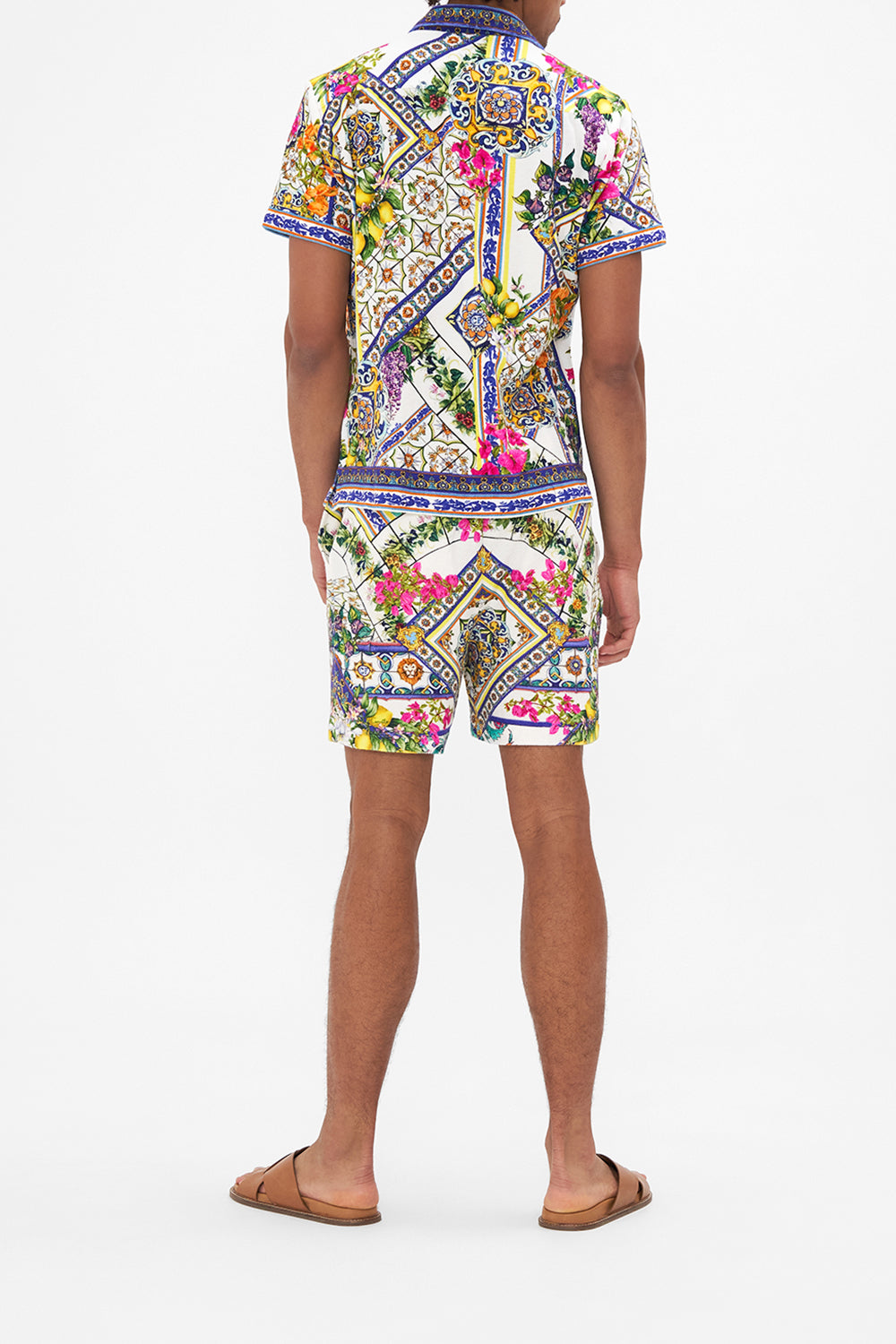 TERRY TOWELLING SHORT SLEEVE BUTTON UP SHIRT AMALFI AMORE