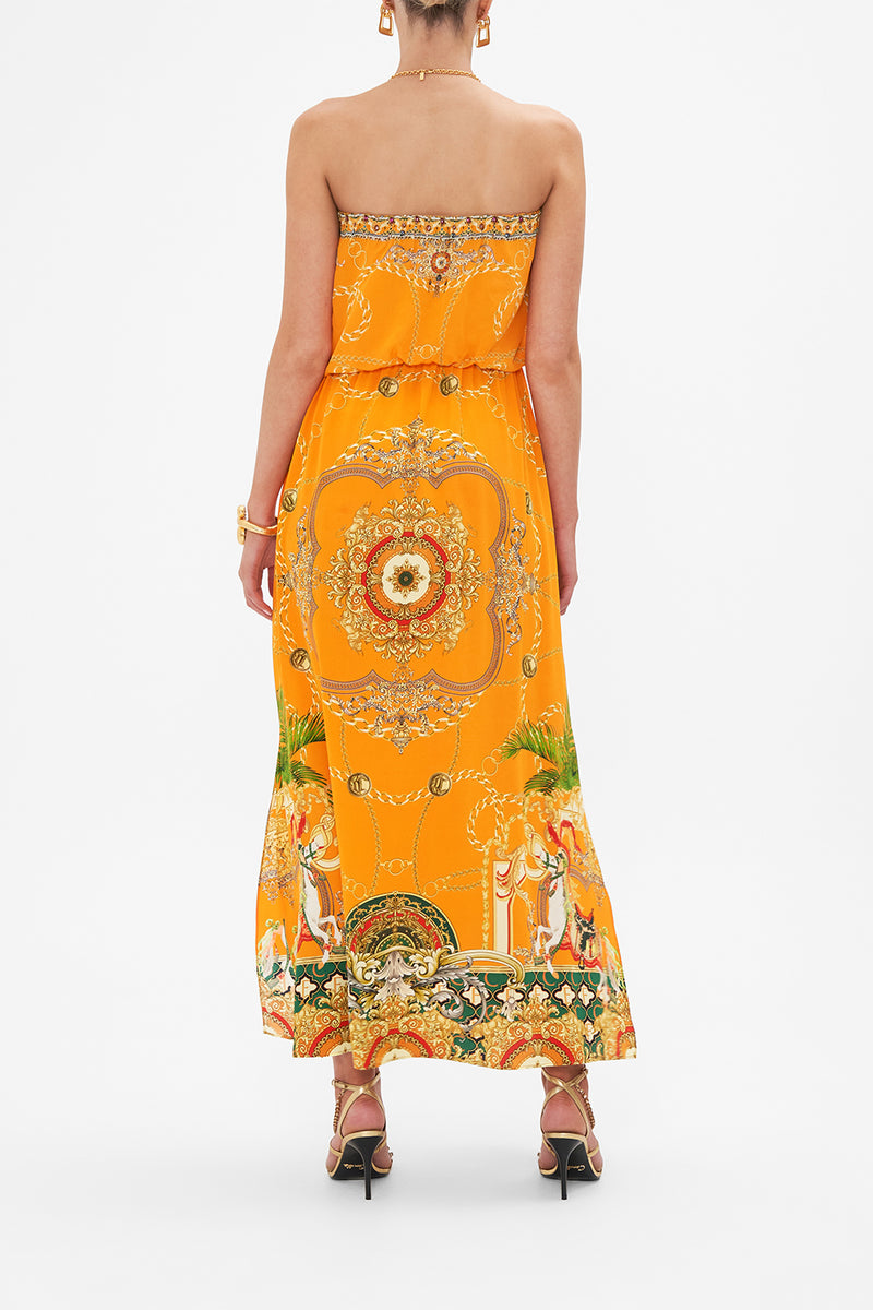 Camilladress Strapless Tube Patchwork Pleated Maxi Dress main image 0