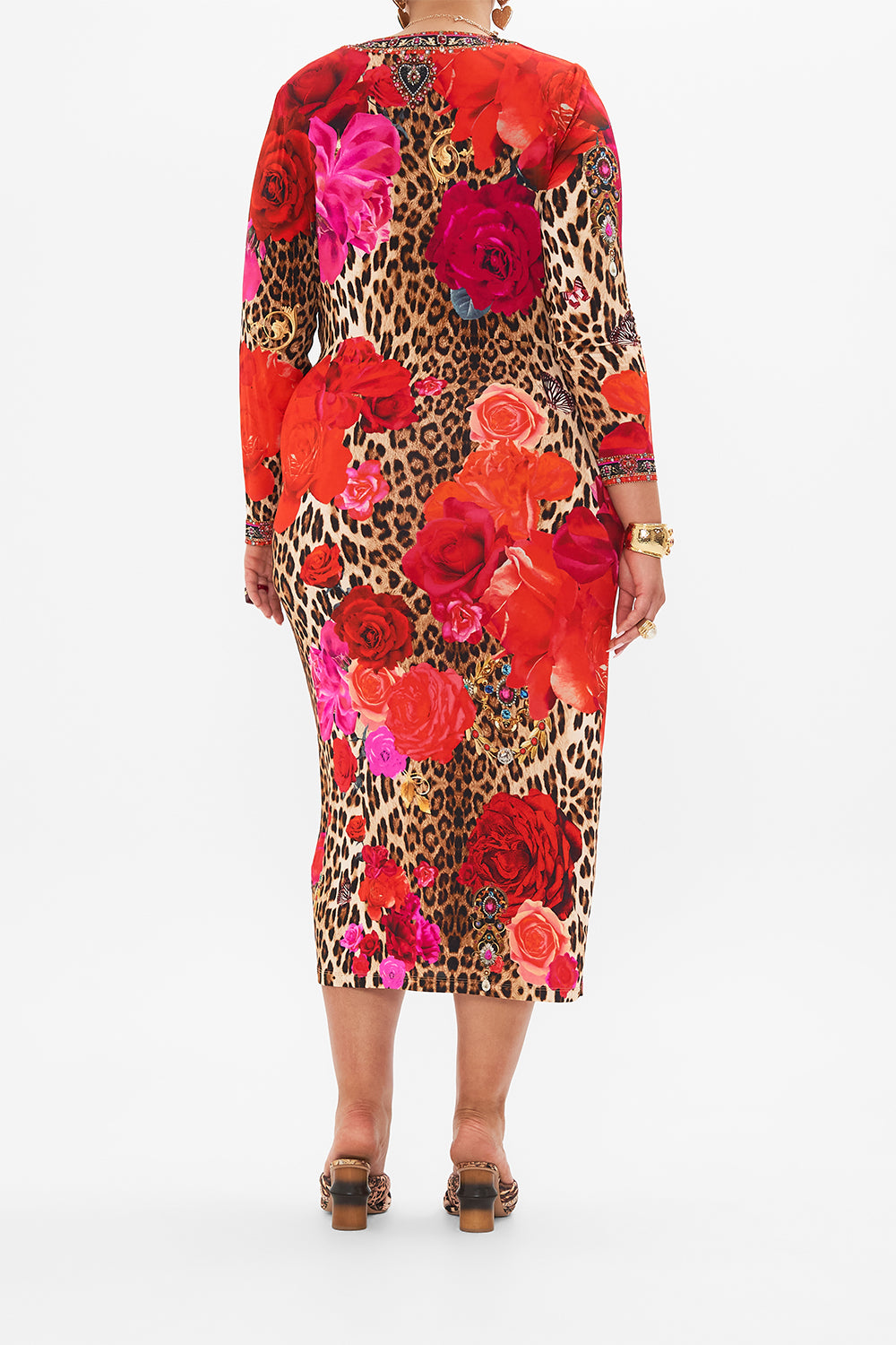 V-NECK MIDI CROSS FRONT DRESS HEART LIKE A WILDFLOWER