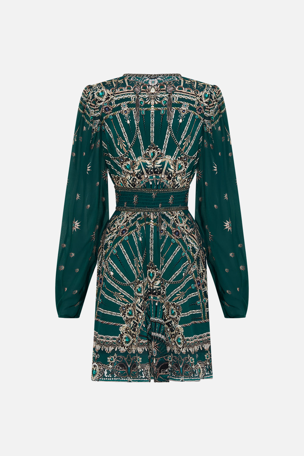 CAMILLA silk drop sleeve dress in A Venice Veil print