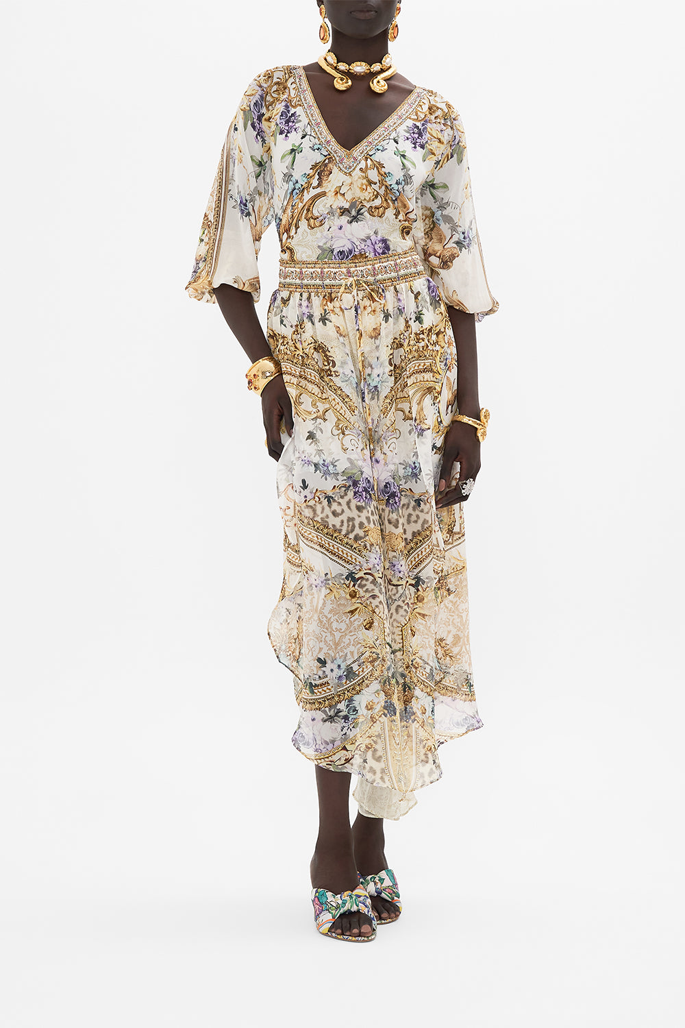 SHIRRED CUFF BLOUSE PALAZZO PLAY DATE