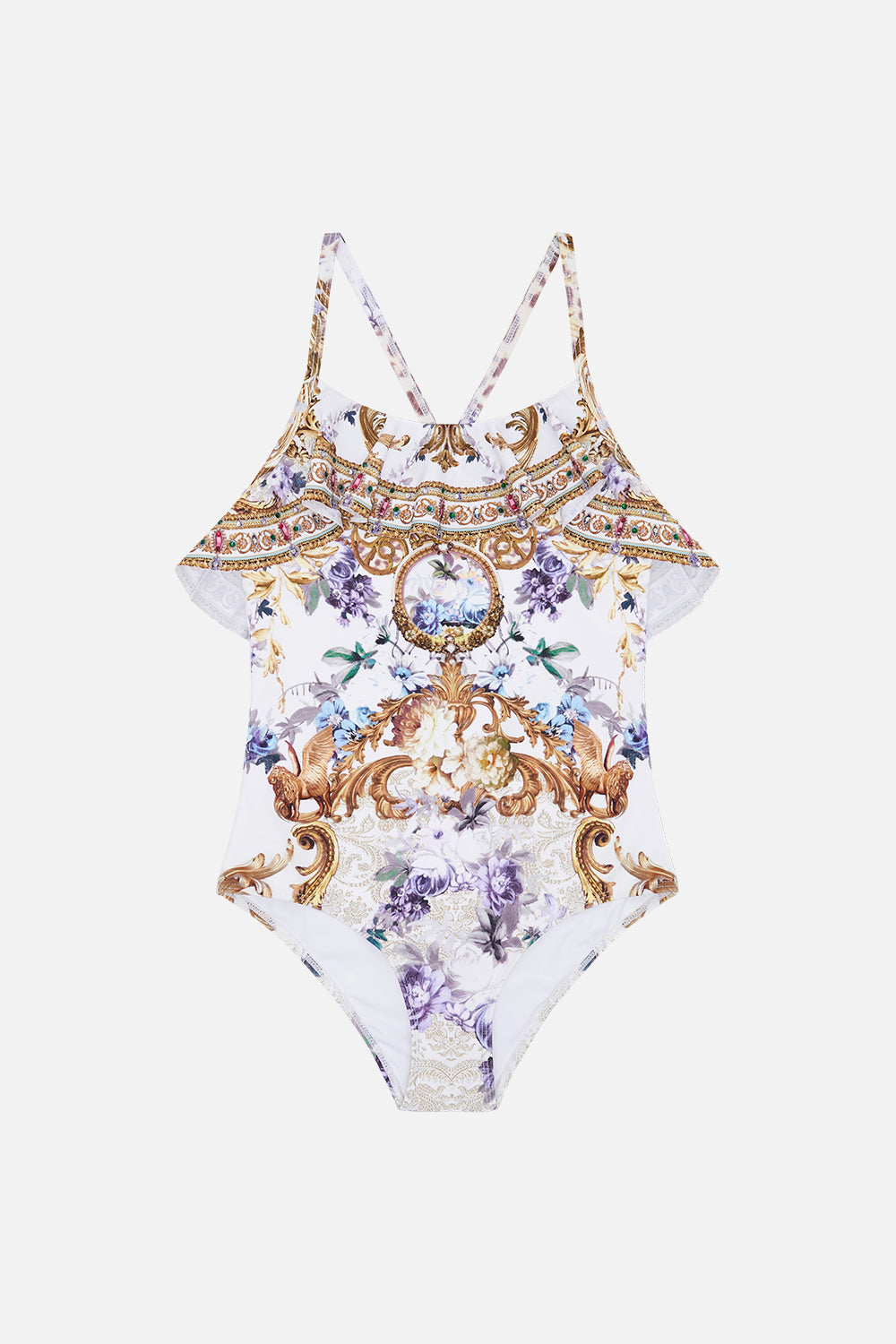 Product view of Milla by CAMILLA kids one piece swimsuit in Palazzo Play Date print