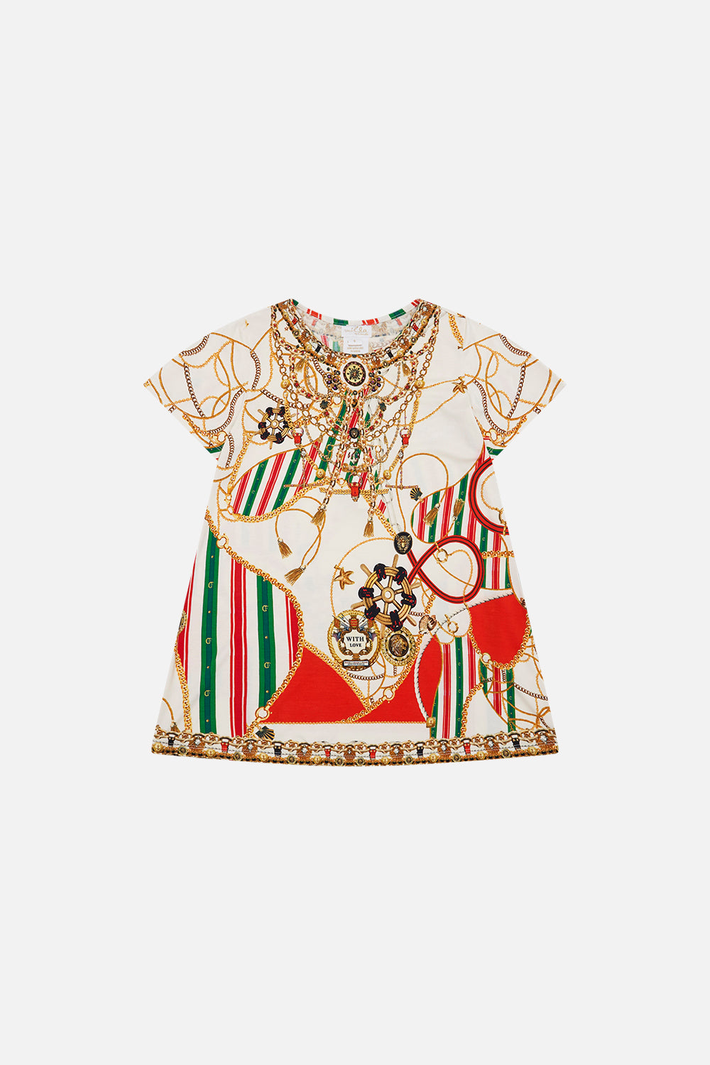 Product view of Milla By CAMILLA kids t shirt dress in Saluti Summertime print