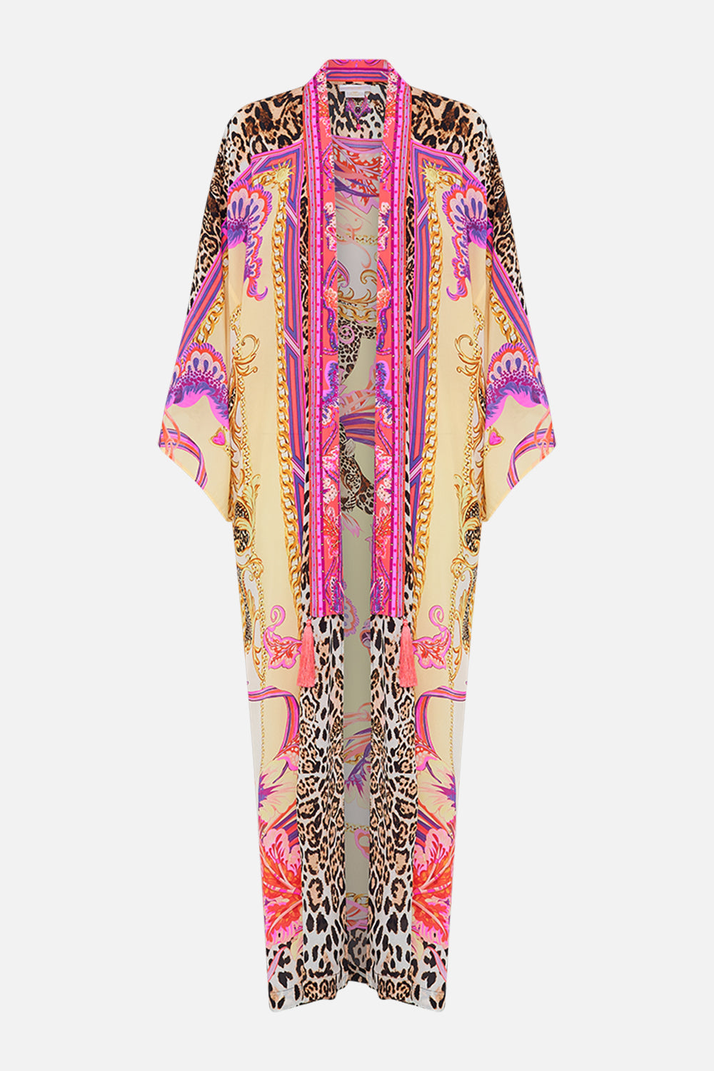 Product view of CAMILLA silk kimono jacket in Viola Vintage print