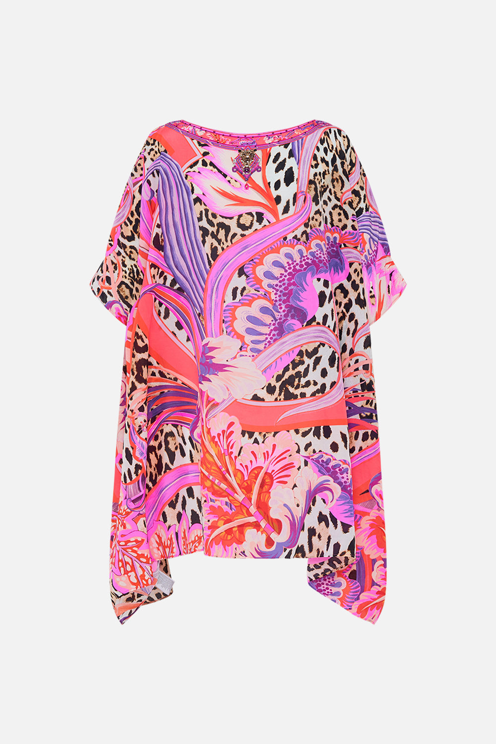 SHORT ROUND NECK KAFTAN VIOLA VINTAGE