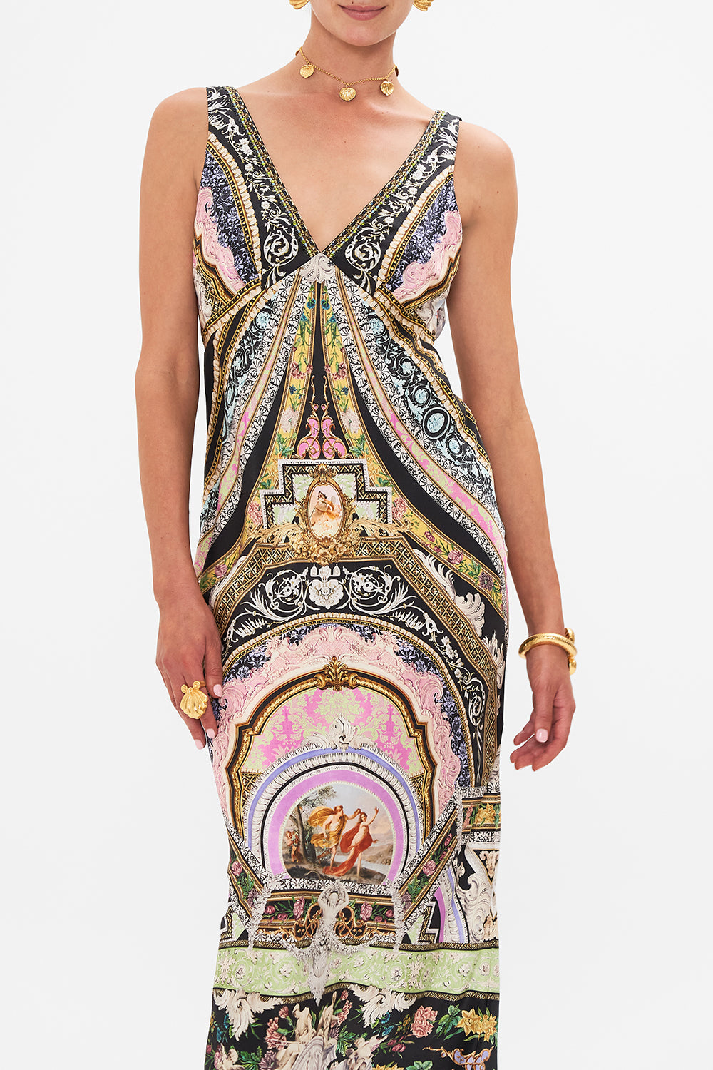 V-NECK SLIP DRESS FLORENCE FIELD DAY