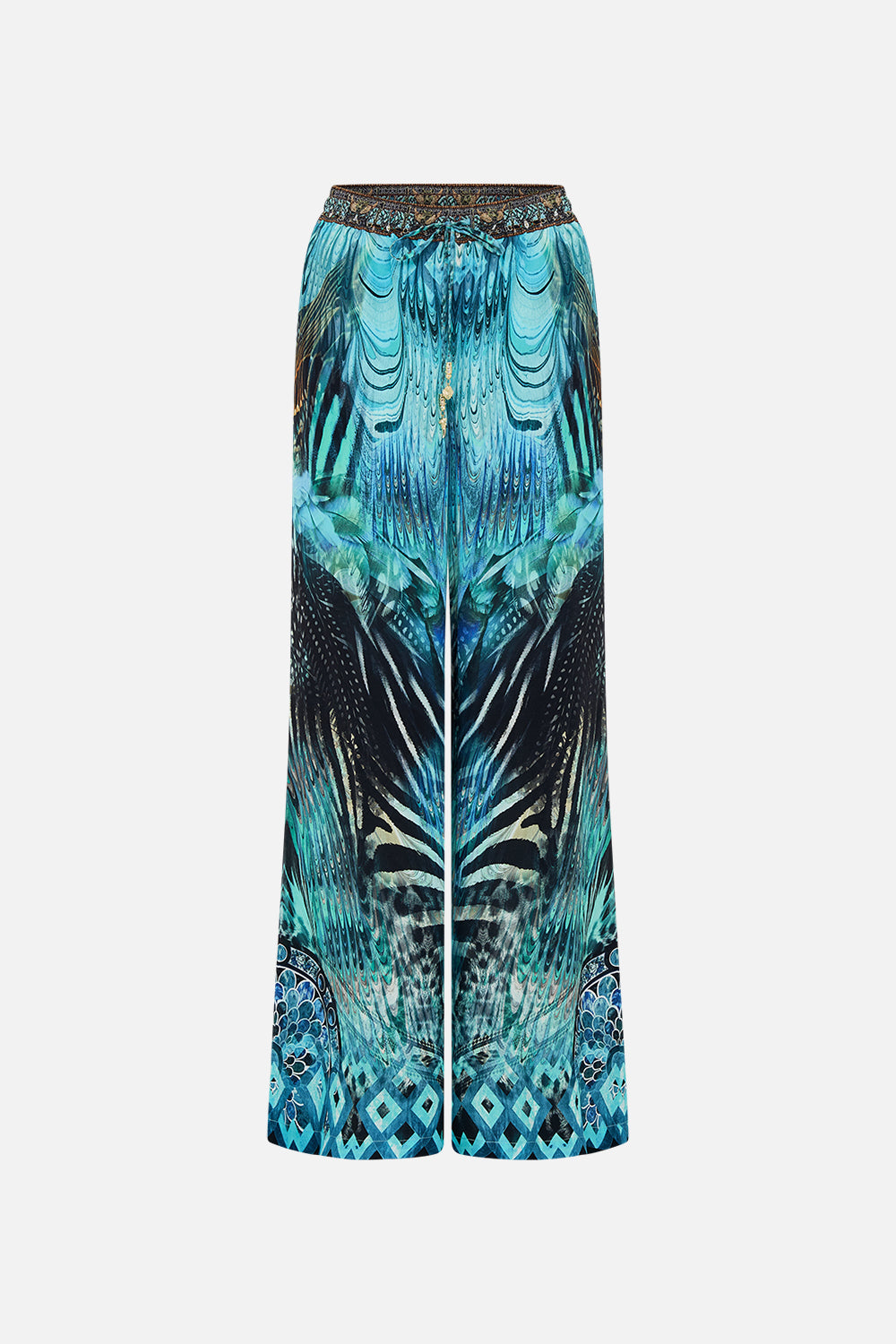 Product view of CAMILLA silk lounge pant in Azure Allure