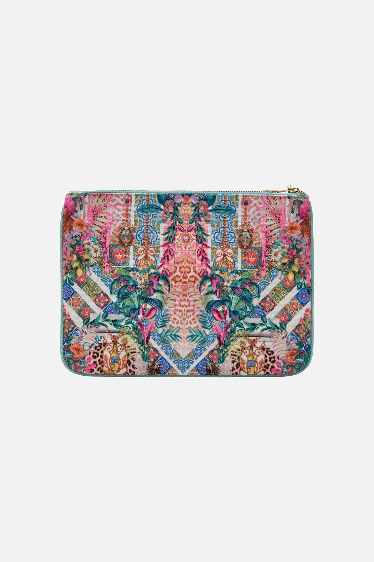 Product view of CAMILLA coin and phone purse in Cosmic Tuscan print