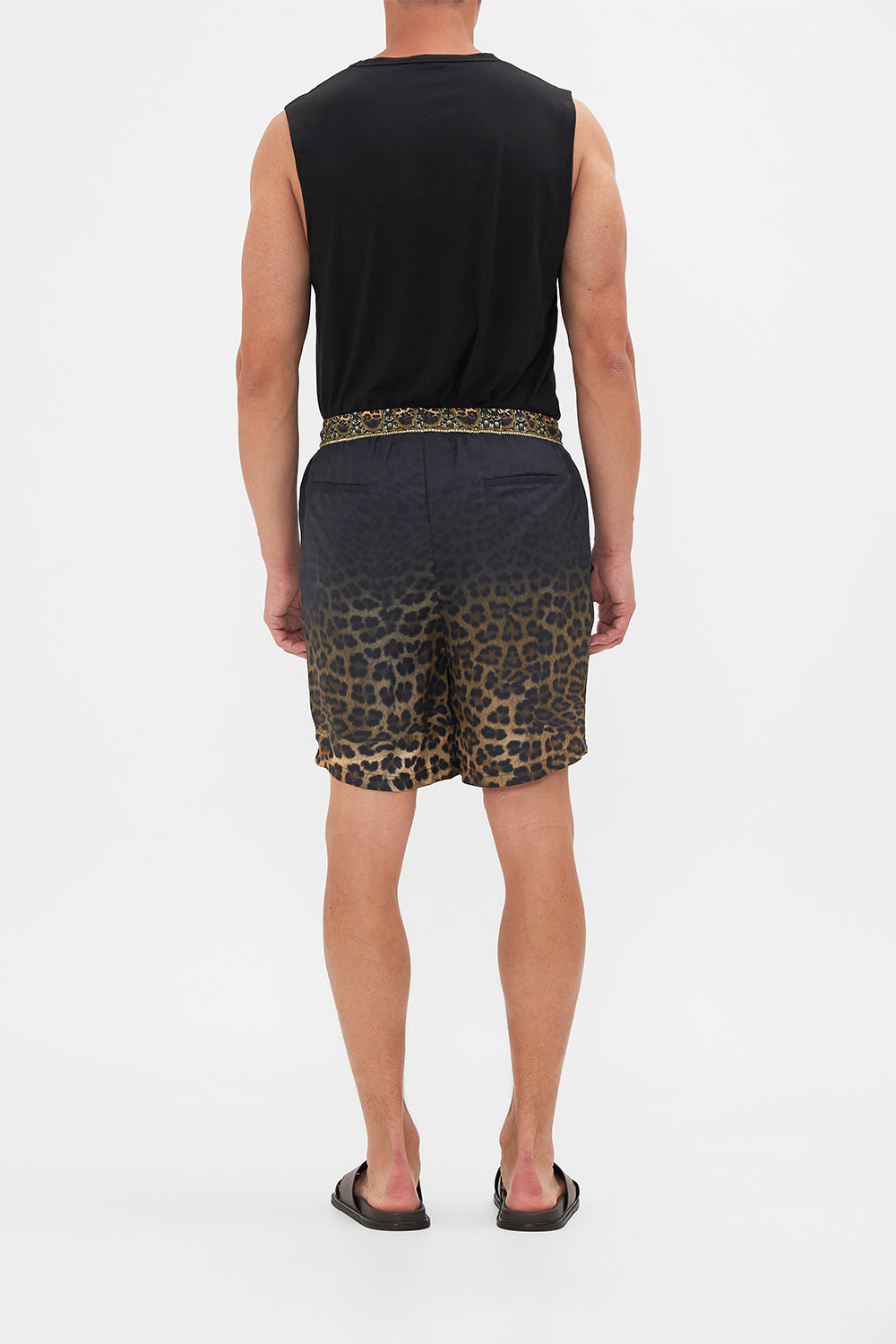 Back view of Hotel Franks By CAMILLA mens walkshorts in Masked At Moonlight