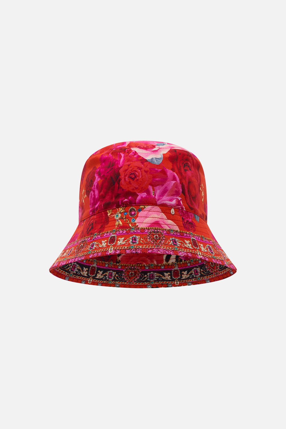 Product view is Milla By CAMILLA kids reversible bucket in An Italian Rosa print