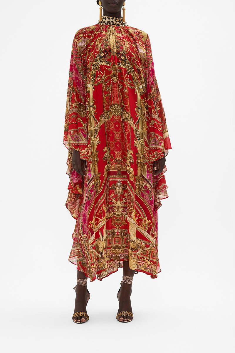HIGH NECK RUFFLE KAFTAN VIVIDLY VENICE main image 0