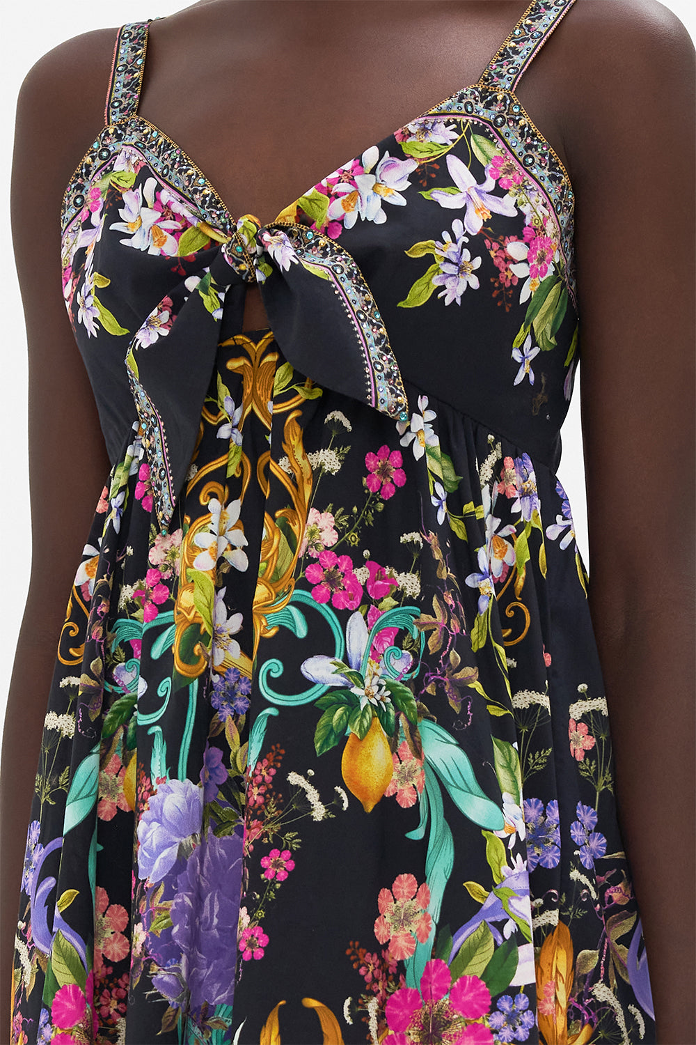 TIE FRONT HIGH LOW DRESS MEET ME IN MARCHESA