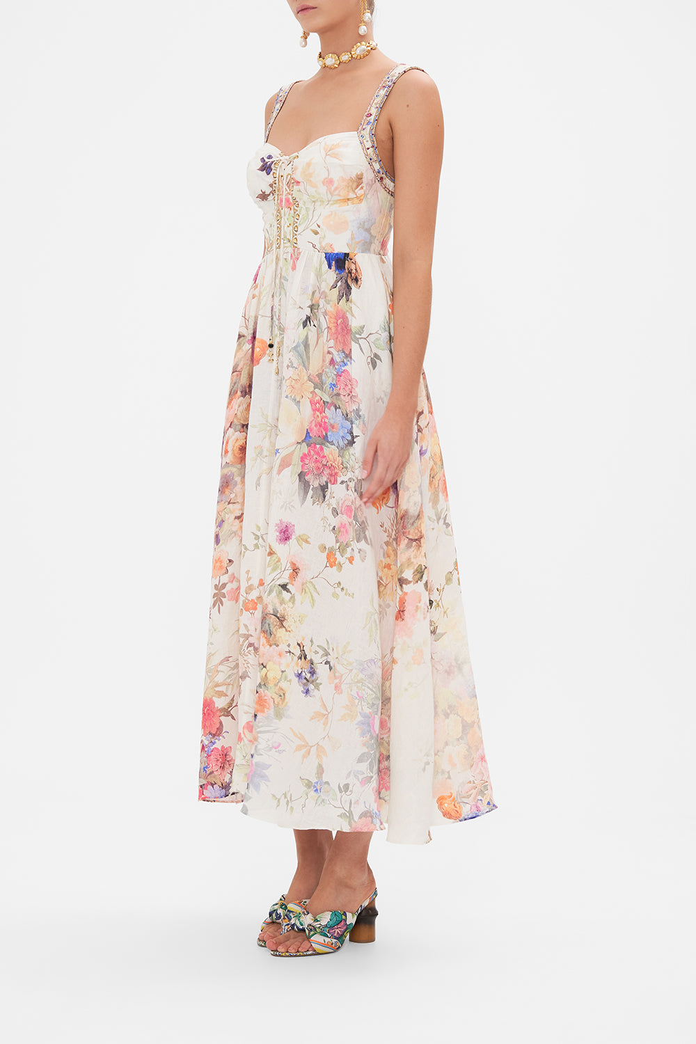 EYELET BUSTIER DRESS FRIENDS WITH FRESCOS