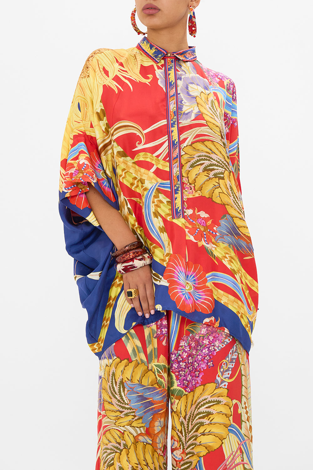 CAMILLA floral print batwing shirt in Through Vincents Eyes print