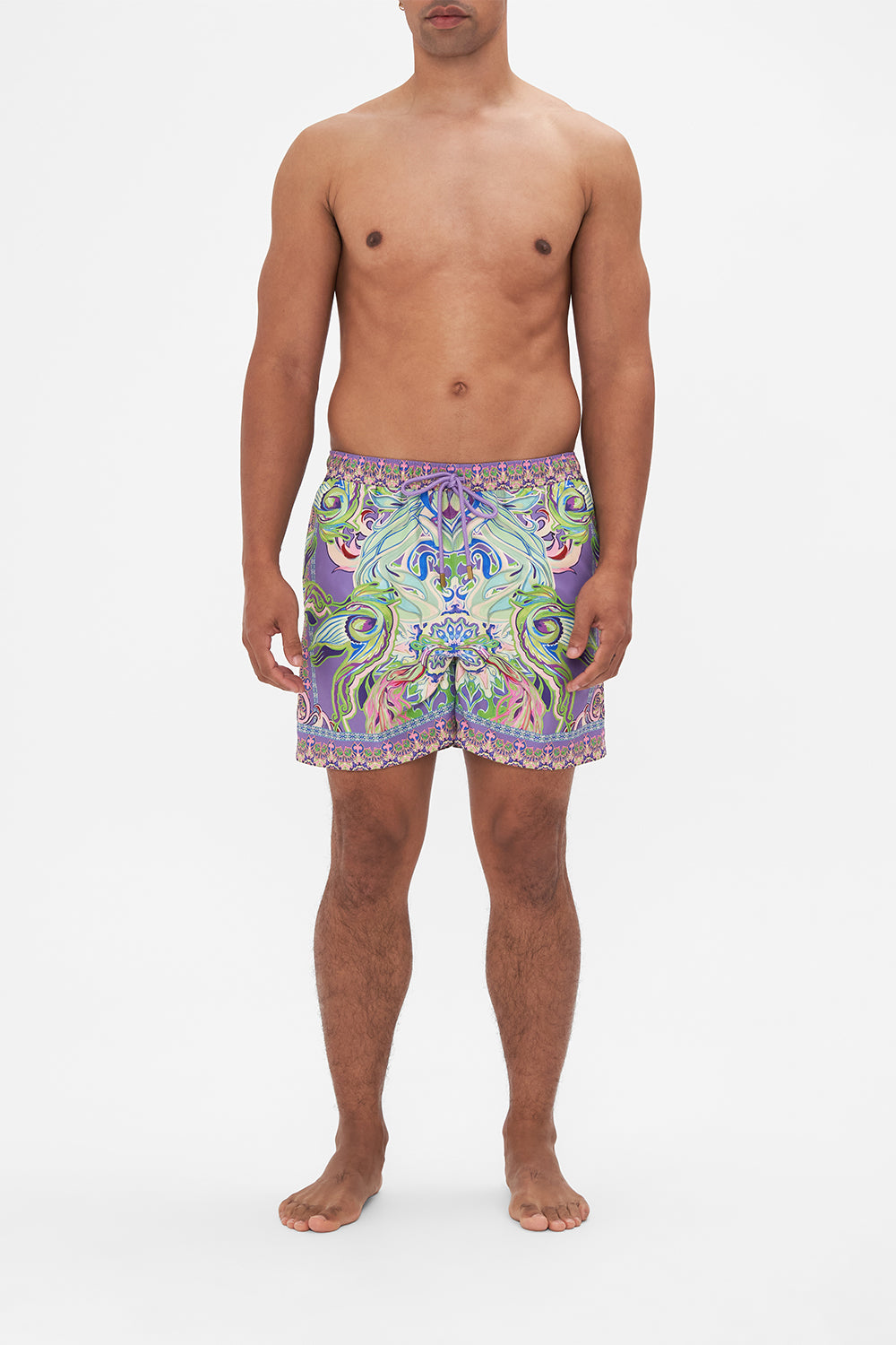 Hotel Franks By CAMILLA mens purple boardshorts in Amsterdam Jewel print