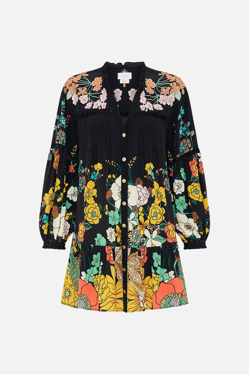 PINTUCK YOKE SHORT DRESS IN HONOUR OF HEIRLOOMS