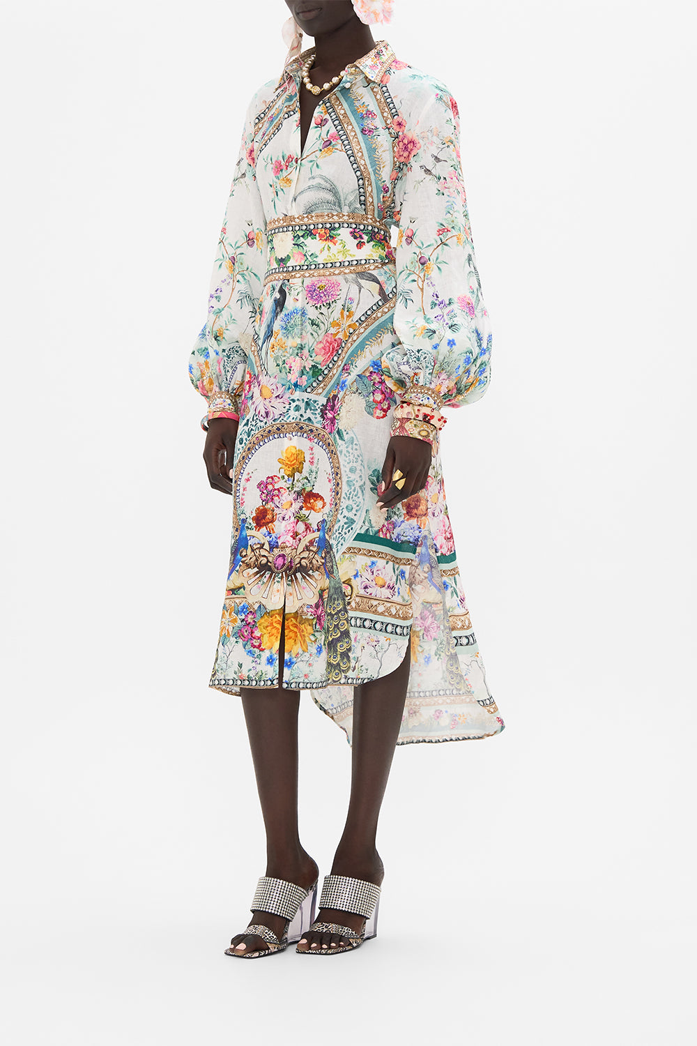 CAMILLA mini dress in Plumes and Parterres print