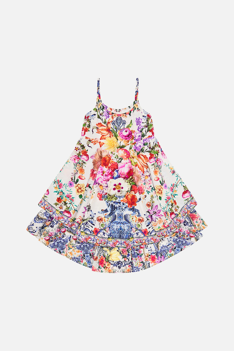 KIDS ROUND NECK TIERED DRESS 12-14 ALWAYS CHANGE YOUR SPOTS main image 1