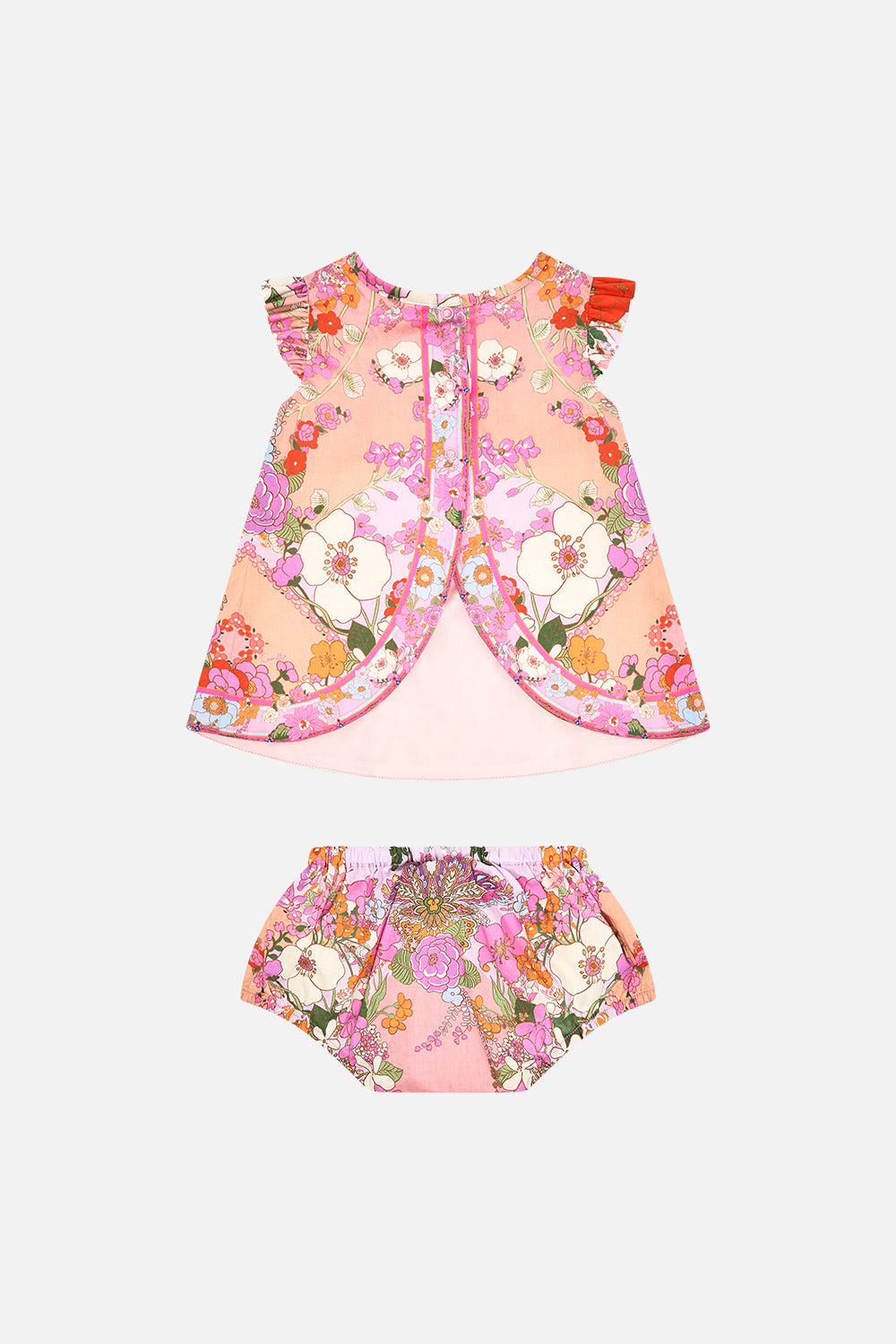Milla by CAMILLA babies bloomer set in pink floral print Clever Clogs Print