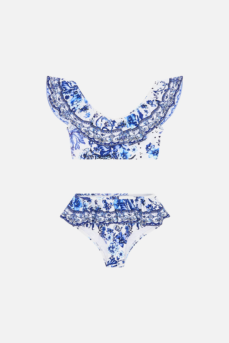 KIDS HALTER CROP WITH FRILL BOTTOM BIKINI 12-14 UNDER SCARAB SKIES main image 1