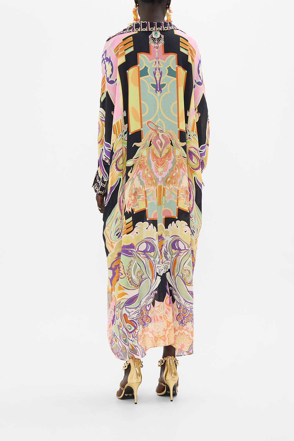 CAMILLA silk kaftan in Club Cinemania print
