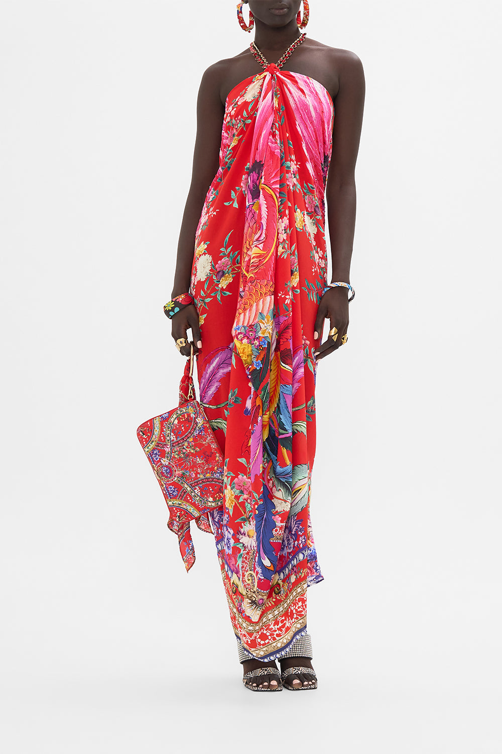 CAMILLA silk floral print kaftan in The Summer Palace print