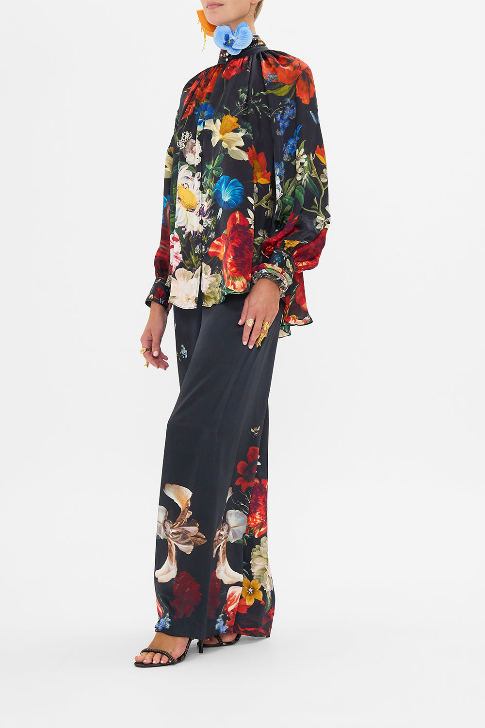 CAMILLA silk shirt in A Still Life print