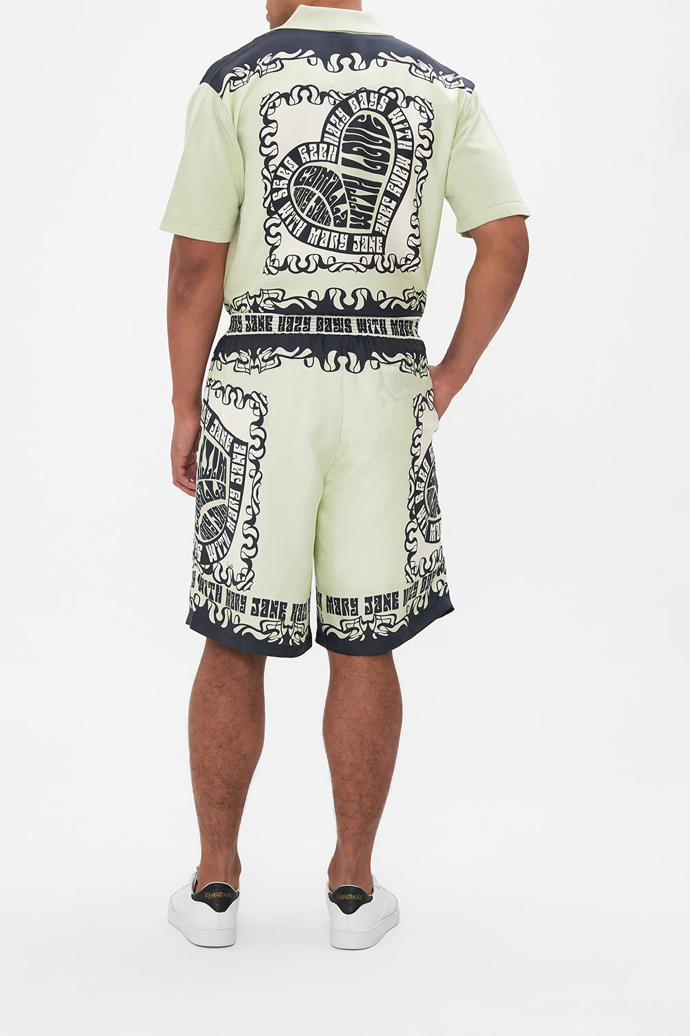 Hotel Franks by CAMILLA mens silk walk shirt in Double Dutch print