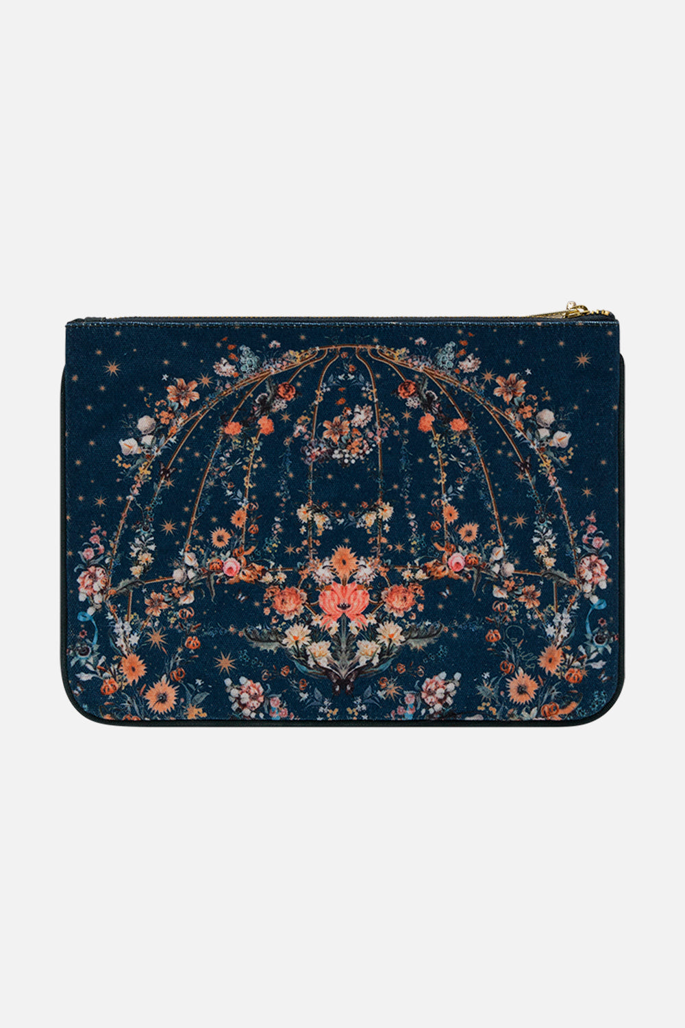 CAMILLA clutch bag in She Who Wears The Crown print