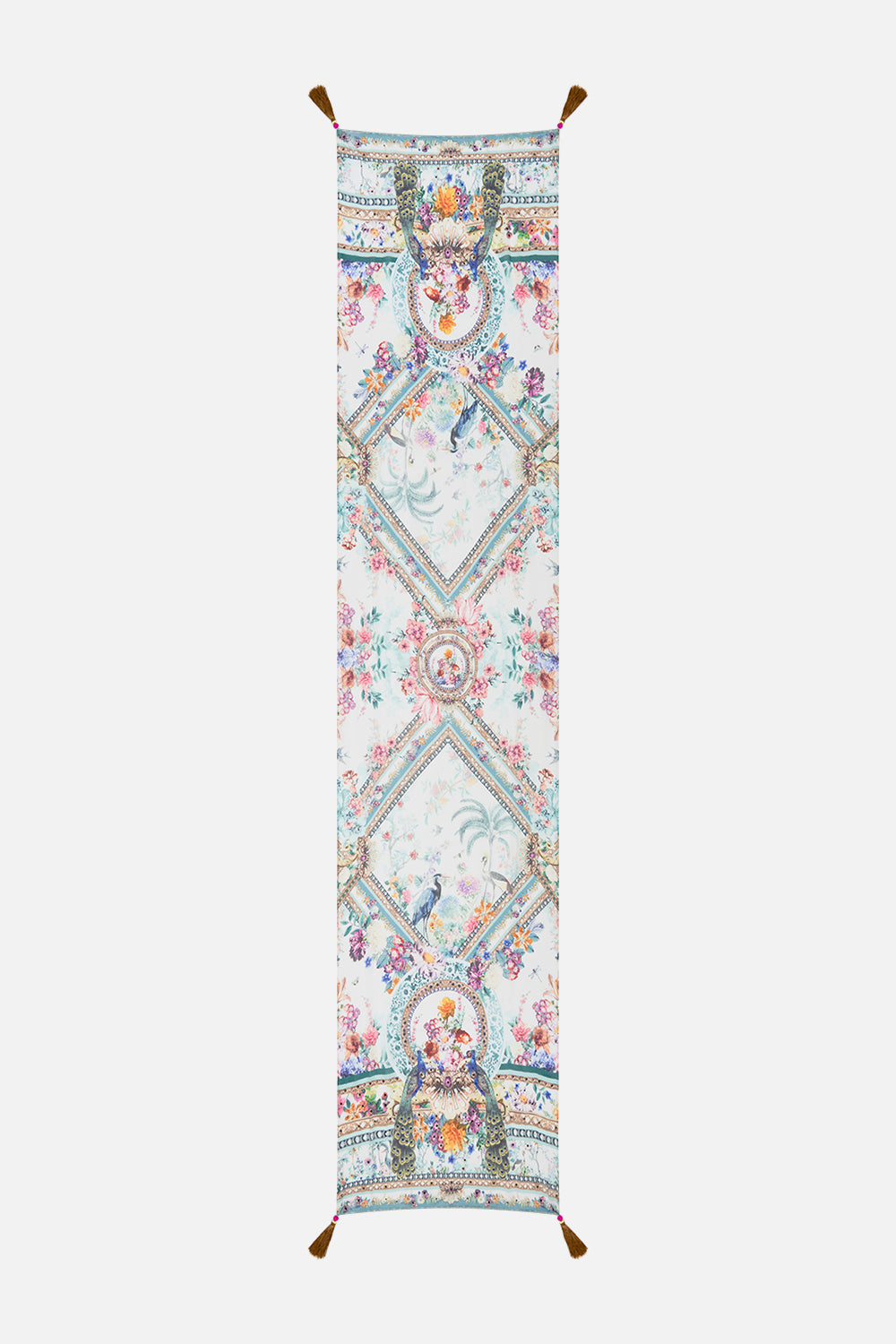 CAMILLA silk scarf in plumes and Parterres print