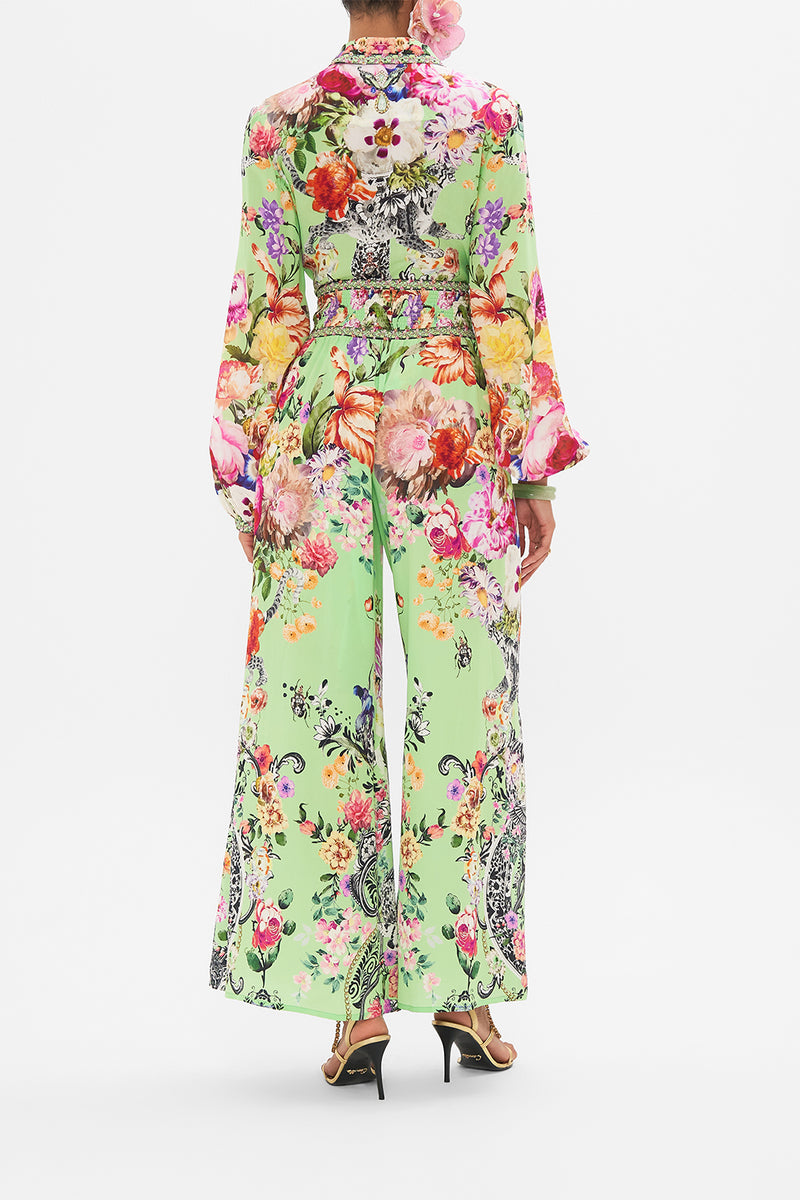 SHIRRED WAIST PANT MOON AND BACK
