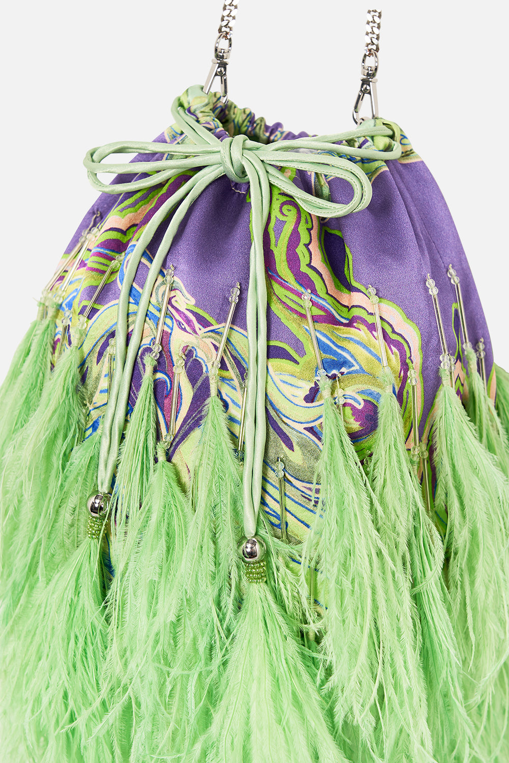 CAMILLA feather pouch in Amsterdam Jewel print