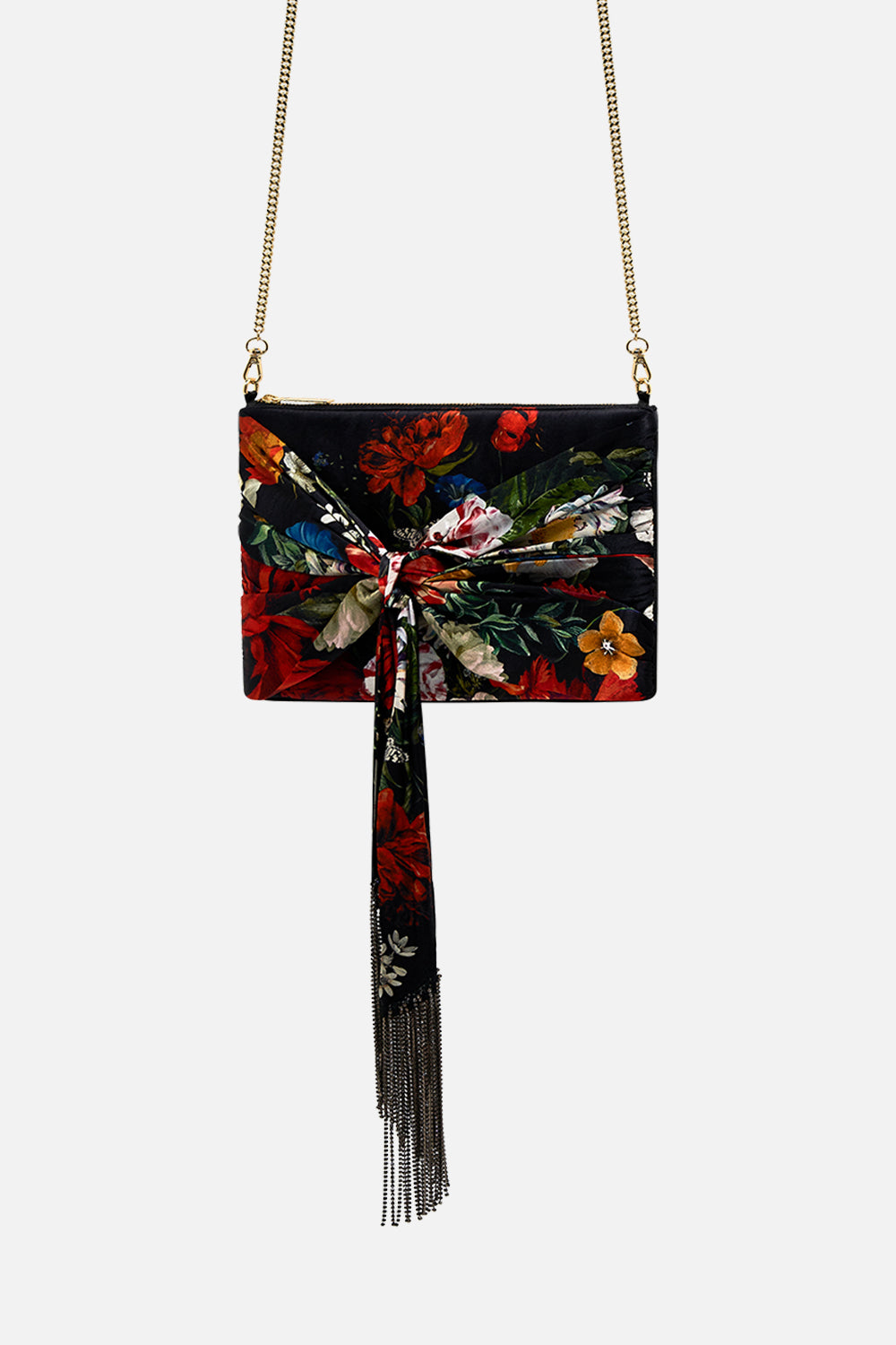 CAMILLA silk clutch in A Still Life print